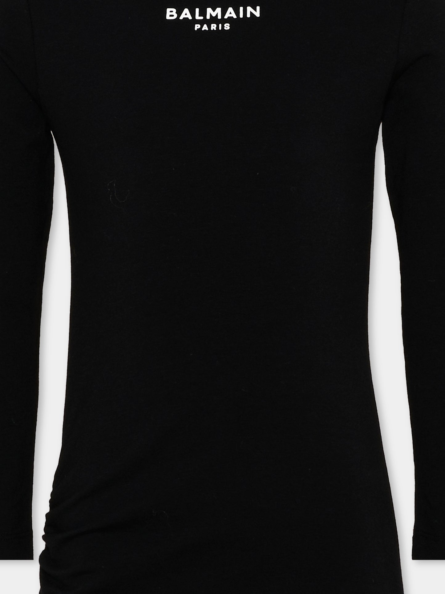 Vestito nero per bambina con logo,Balmain Kids,BZ1B60 Z3277 930BC