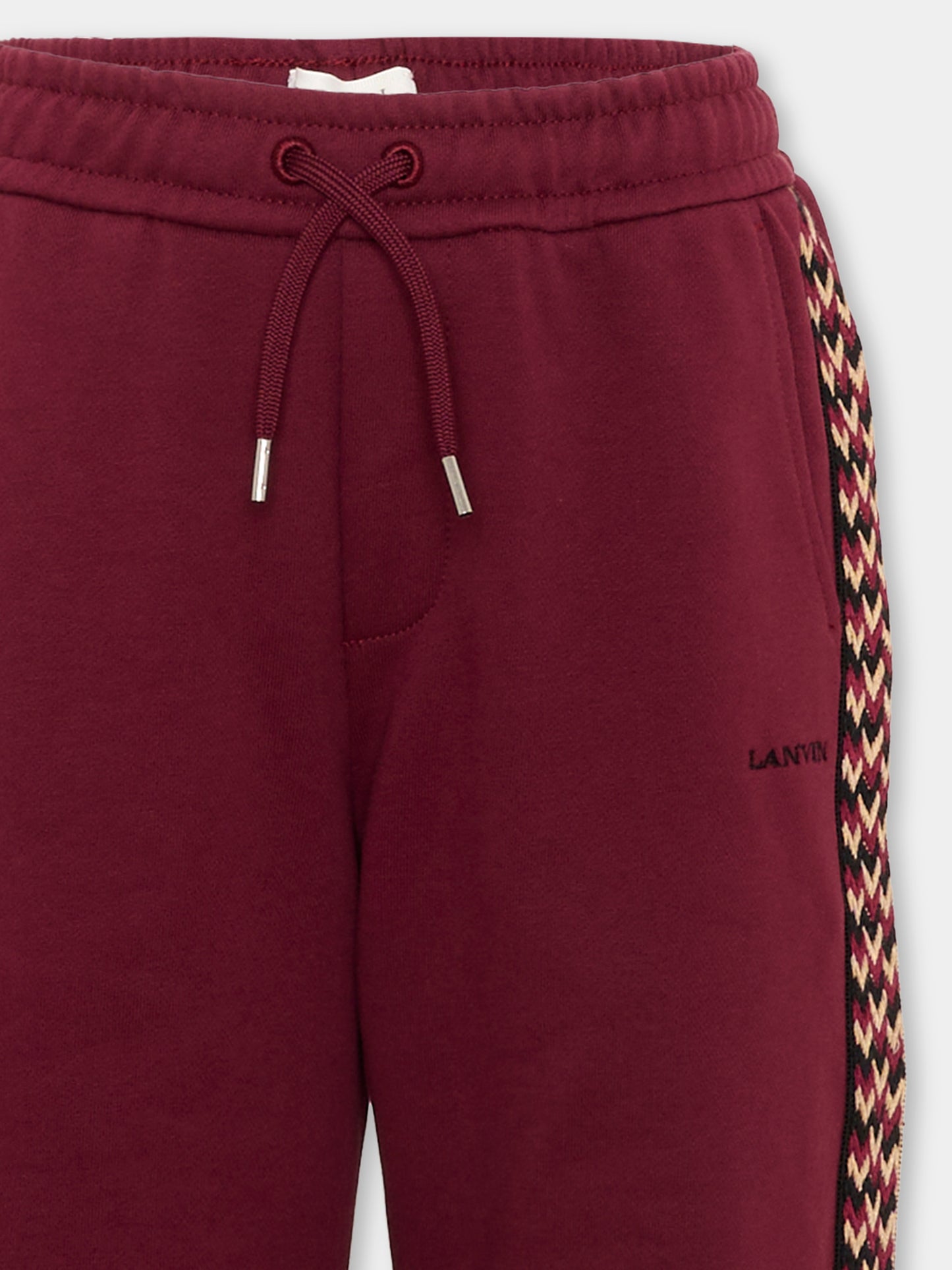 Pantaloni sportivi bordeaux per bambino con logo,Lanvin Petite,N30425 955