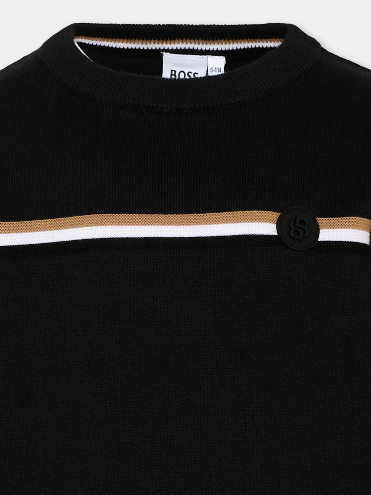 Maglione nero per bambino con logo,Boss,J53389 09B