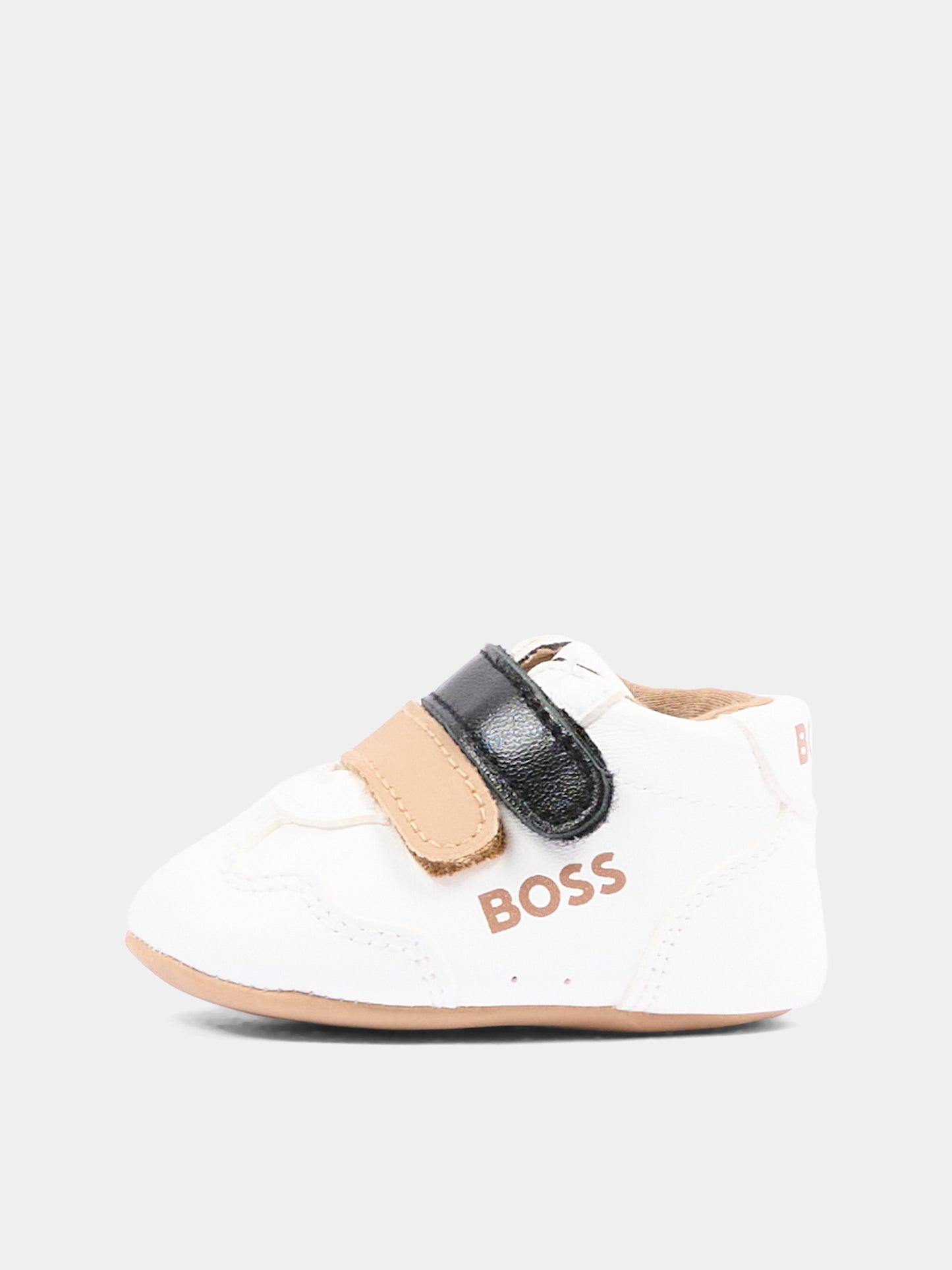 Sneakers bianche per neonato con logo,Boss,J53553 10P