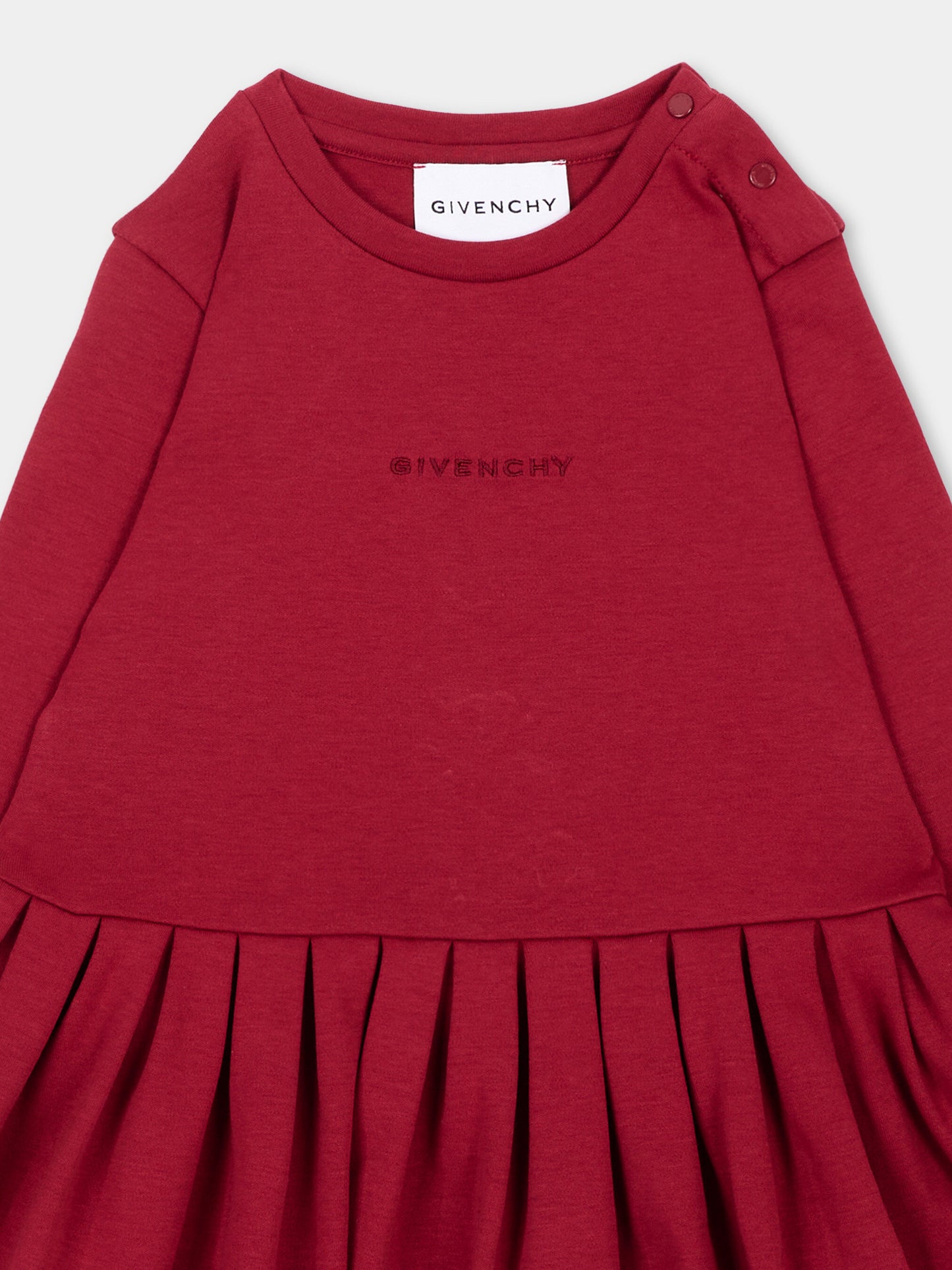 Vestito rosso per neonata con logo,Givenchy Kids,H31463 96D