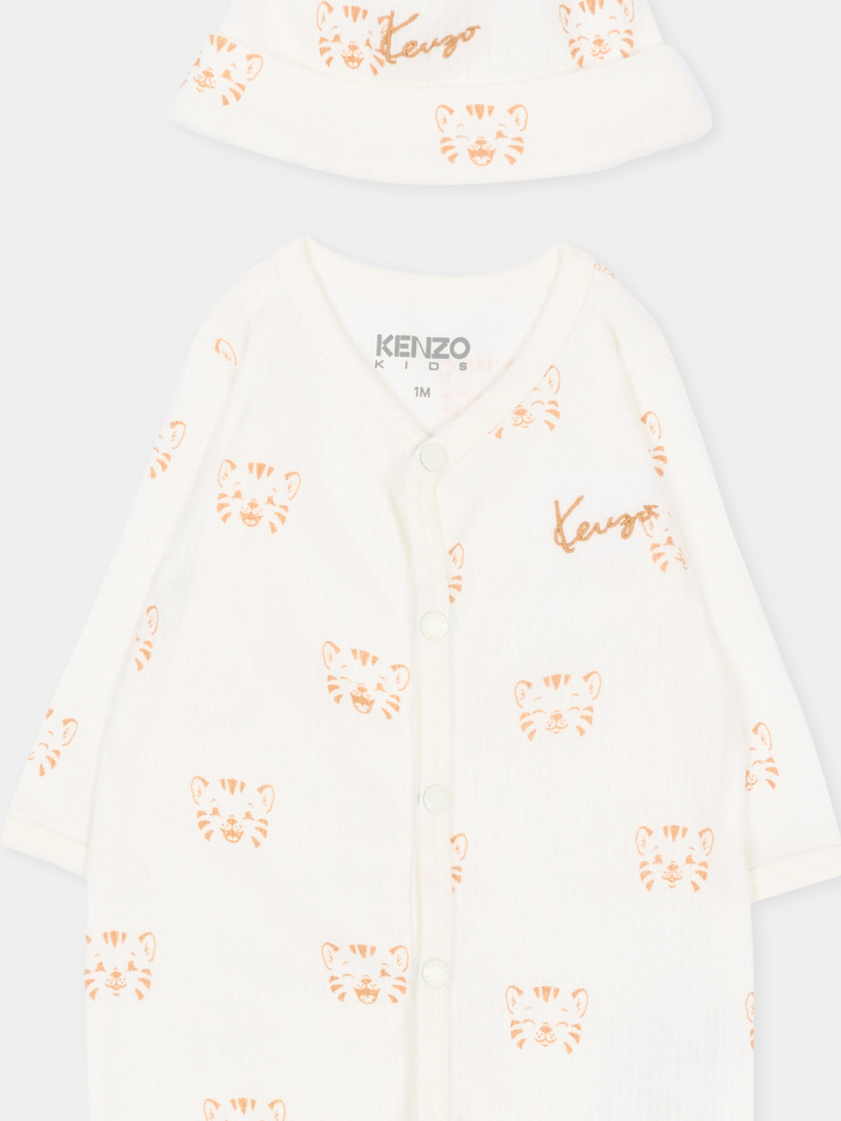Set tutina avorio per neonati con tigri,Kenzo Kids,K62088 117