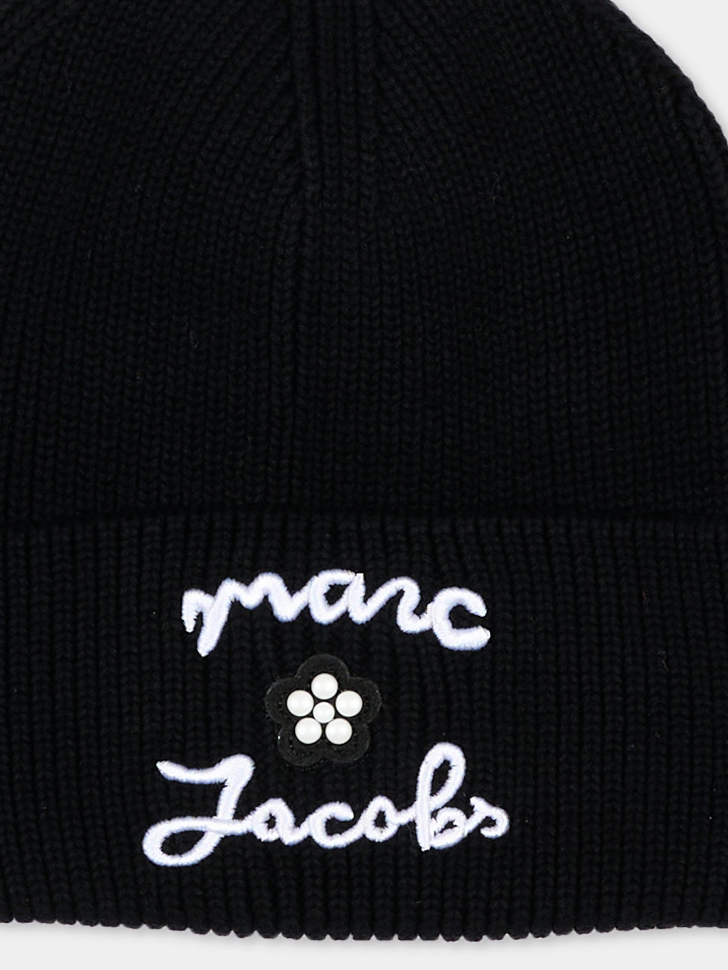 Berretto nero per bambina con logo,Marc Jacobs,W61087 09B