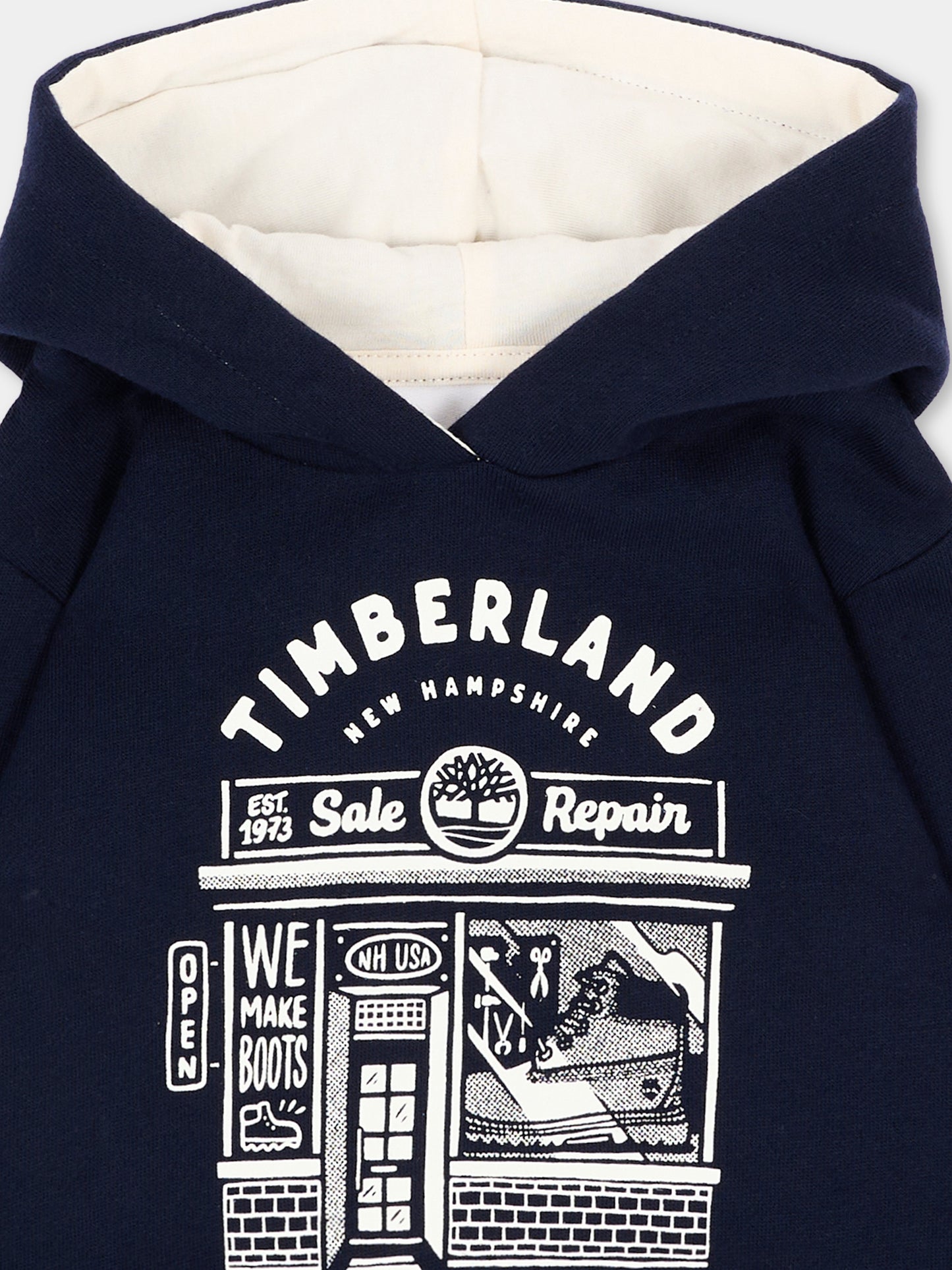 Felpa con cappuccio blu per neonato,Timberland,T61034 849