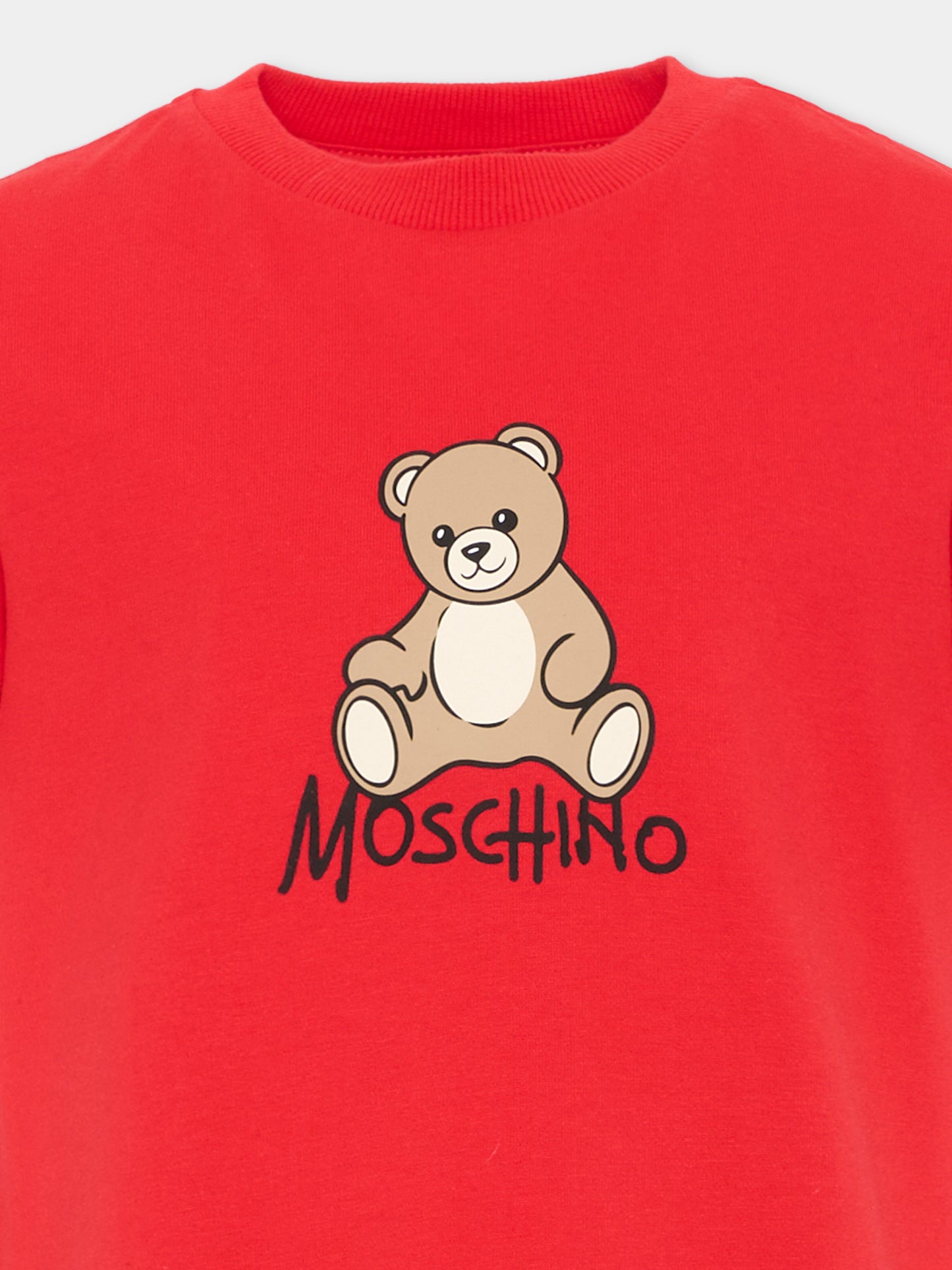 T-Shirt rossa per bambini con Teddy Bear,Moschino Kids,HNM05V LAA10 50109