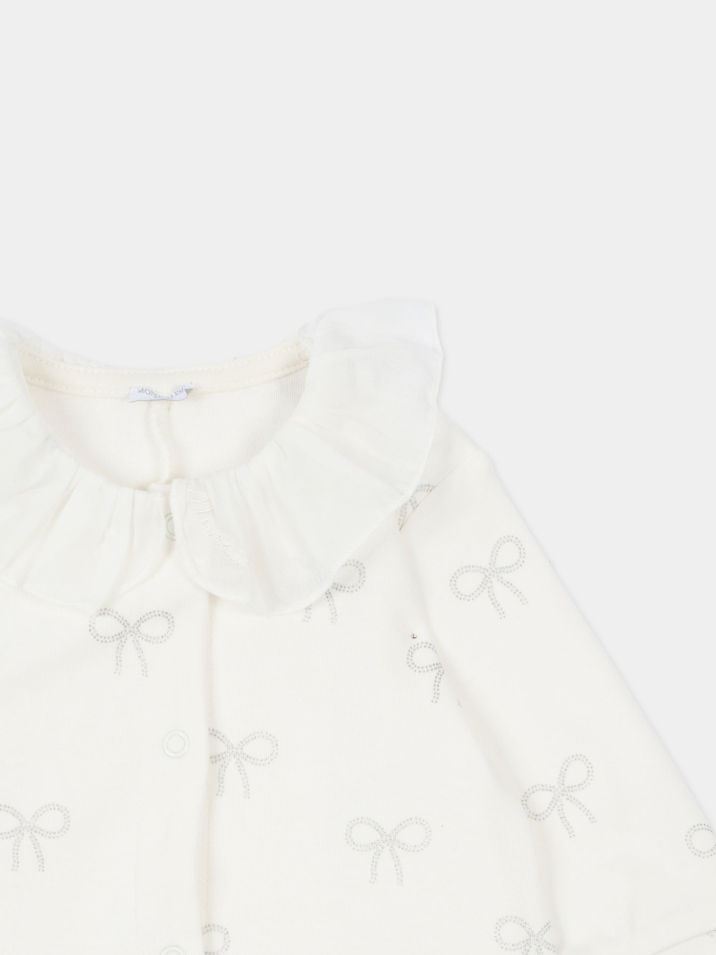 Set tutina avorio per neonati con stampa fiocchi,Monnalisa,35F504 6000 0001