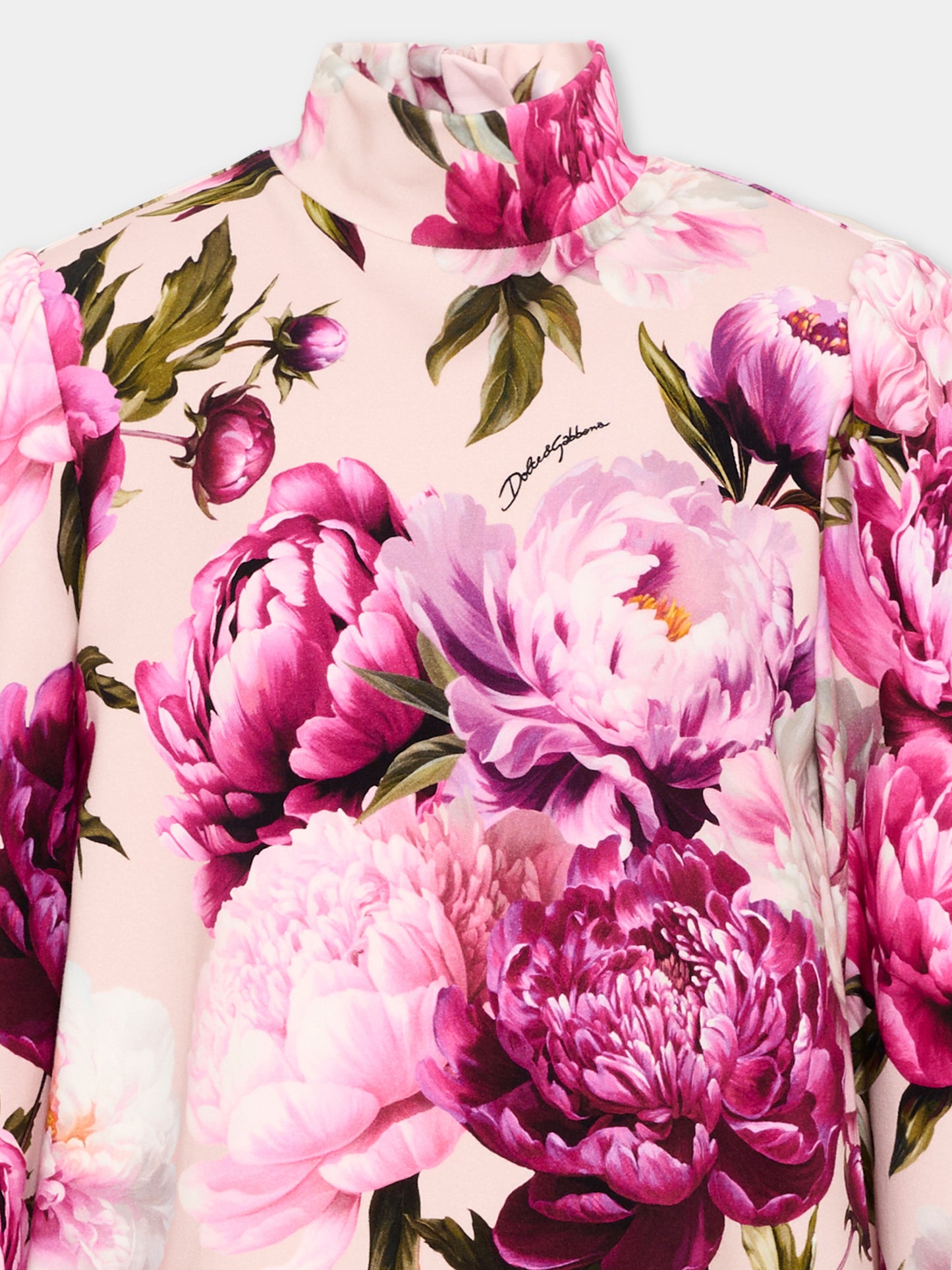 Vestito rosa per bambina con stampa floreale,Dolce & Gabbana Kids,L5JD7L G7QZU HF6FZ