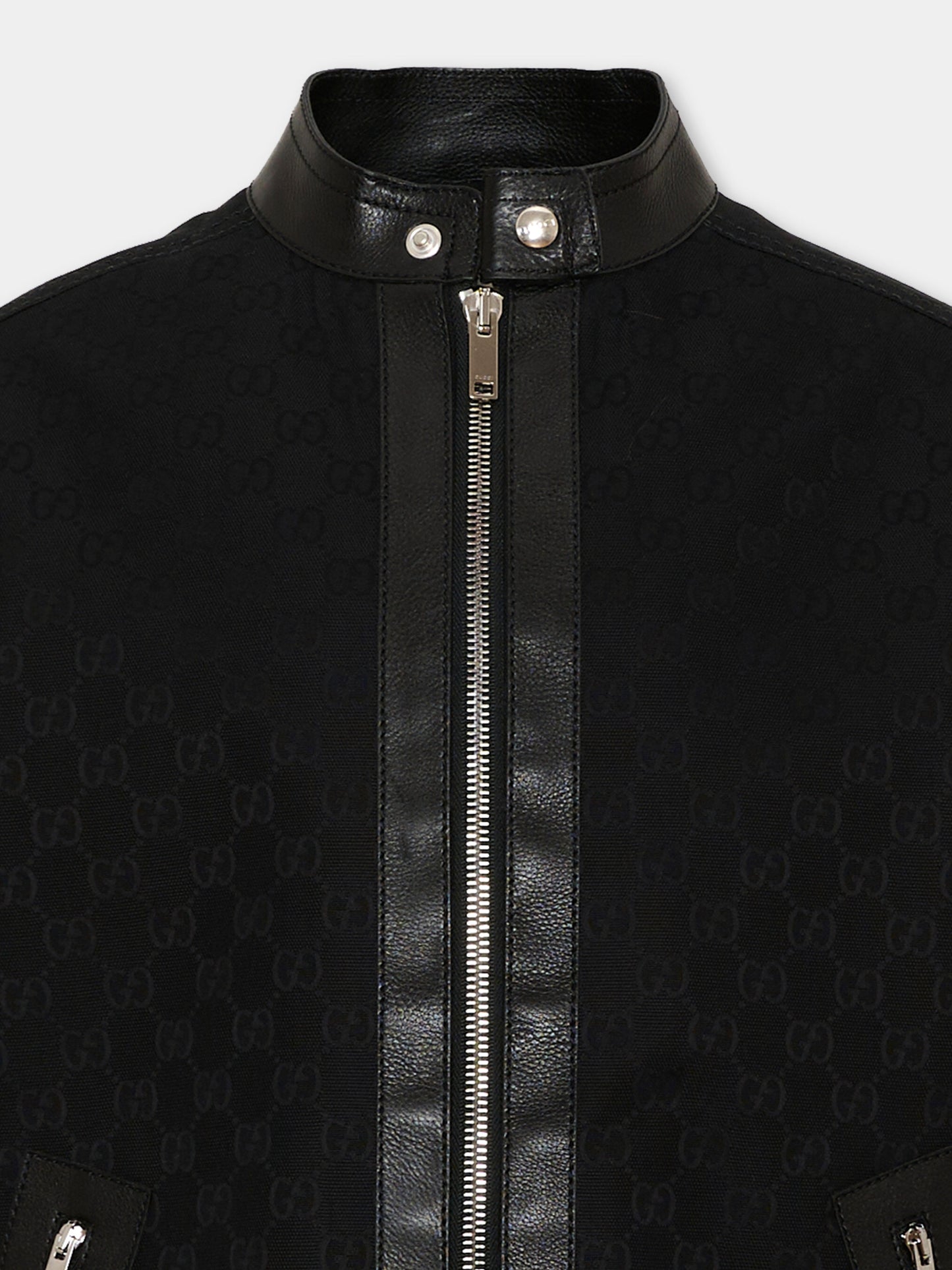 Bomber nero per bambino Jacquard GG
