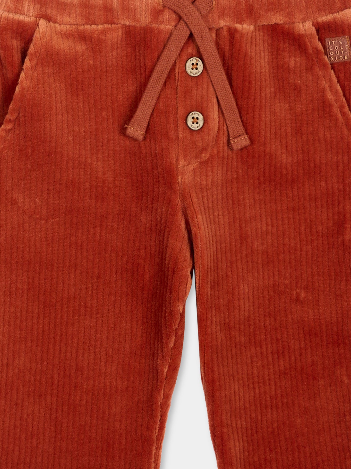 Pantaloni casual arancioni per neonato in velluto,Mayoral,2542 061