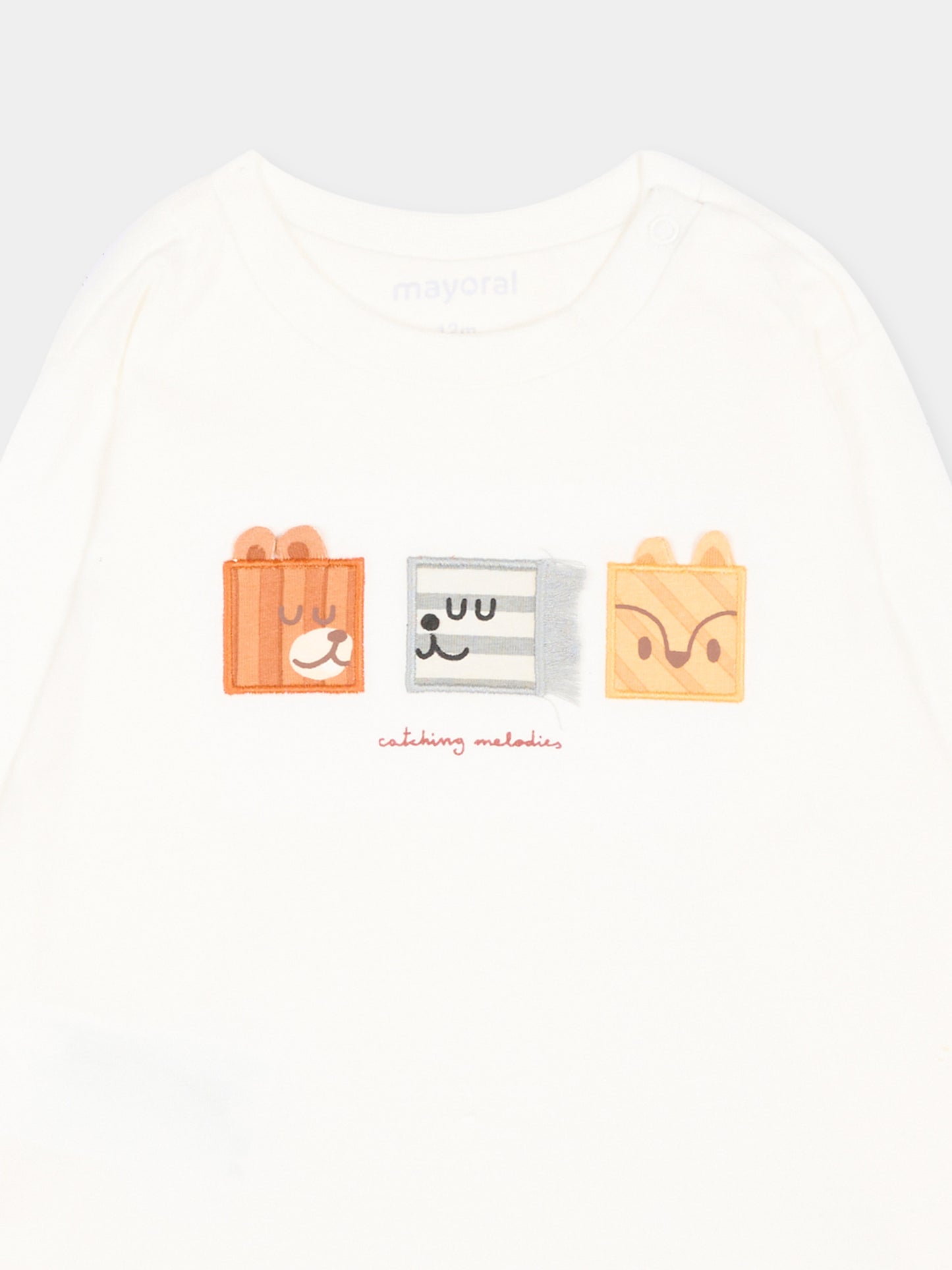 T-Shirt avorio per neonato con stampa,Mayoral,2009 086