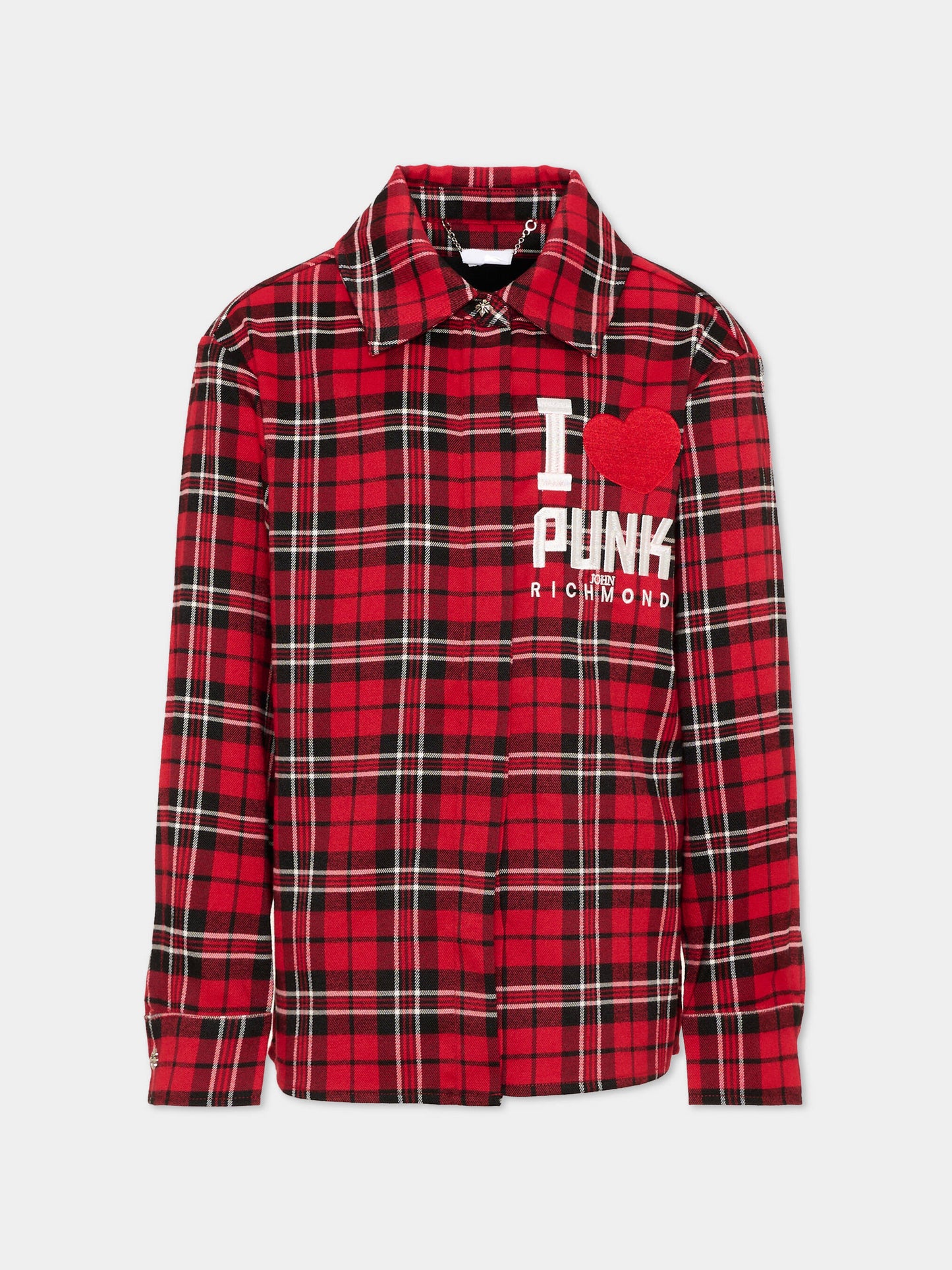 Camicia rossa per bambina con logo