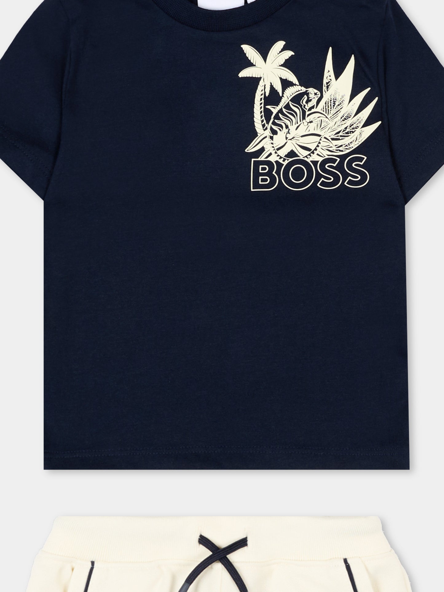 Completo sportivo beige per neonato con logo,Boss,J52125 21C