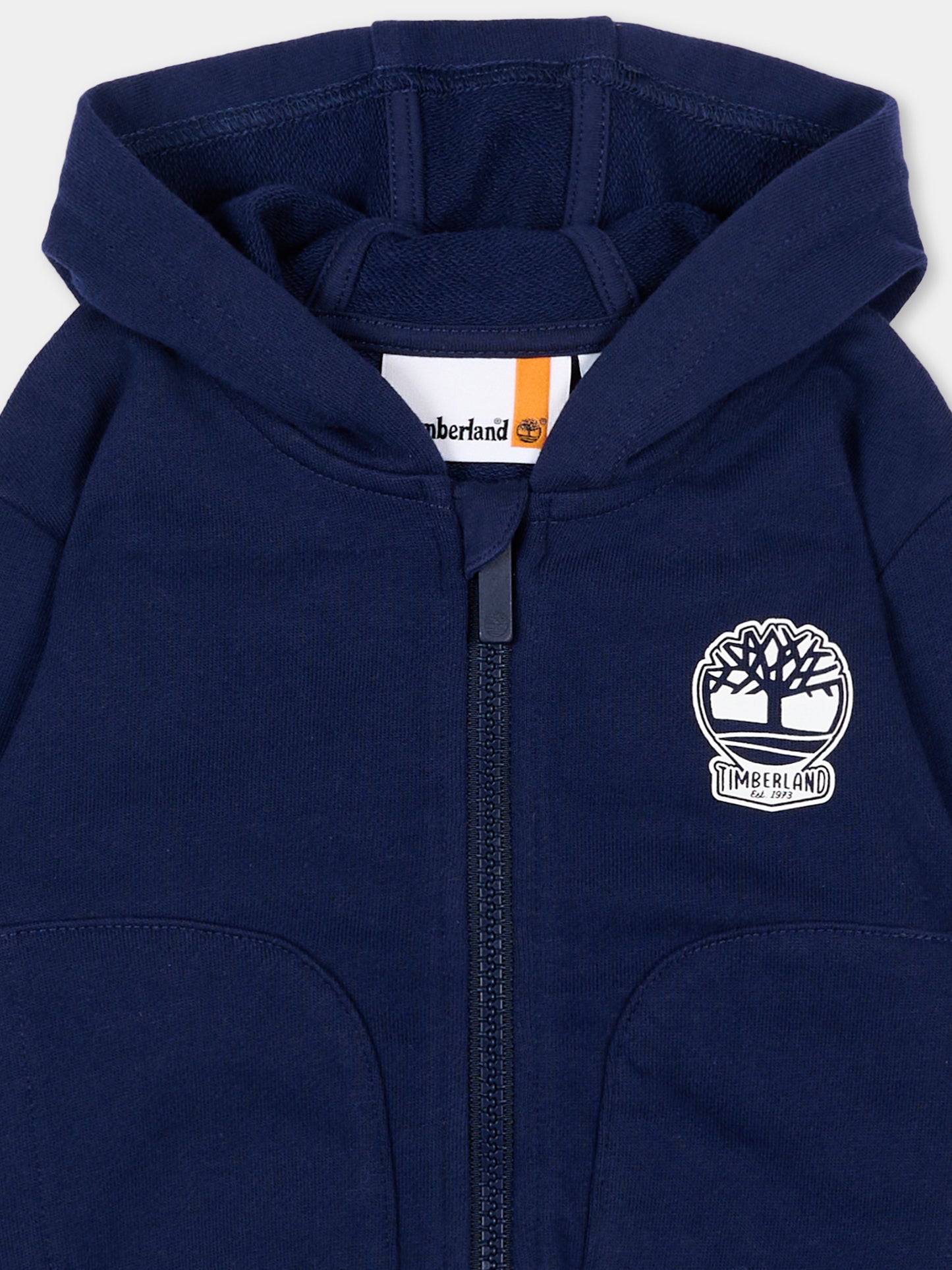 Felpa blu per neonato con logo,Timberland,T60487 84N