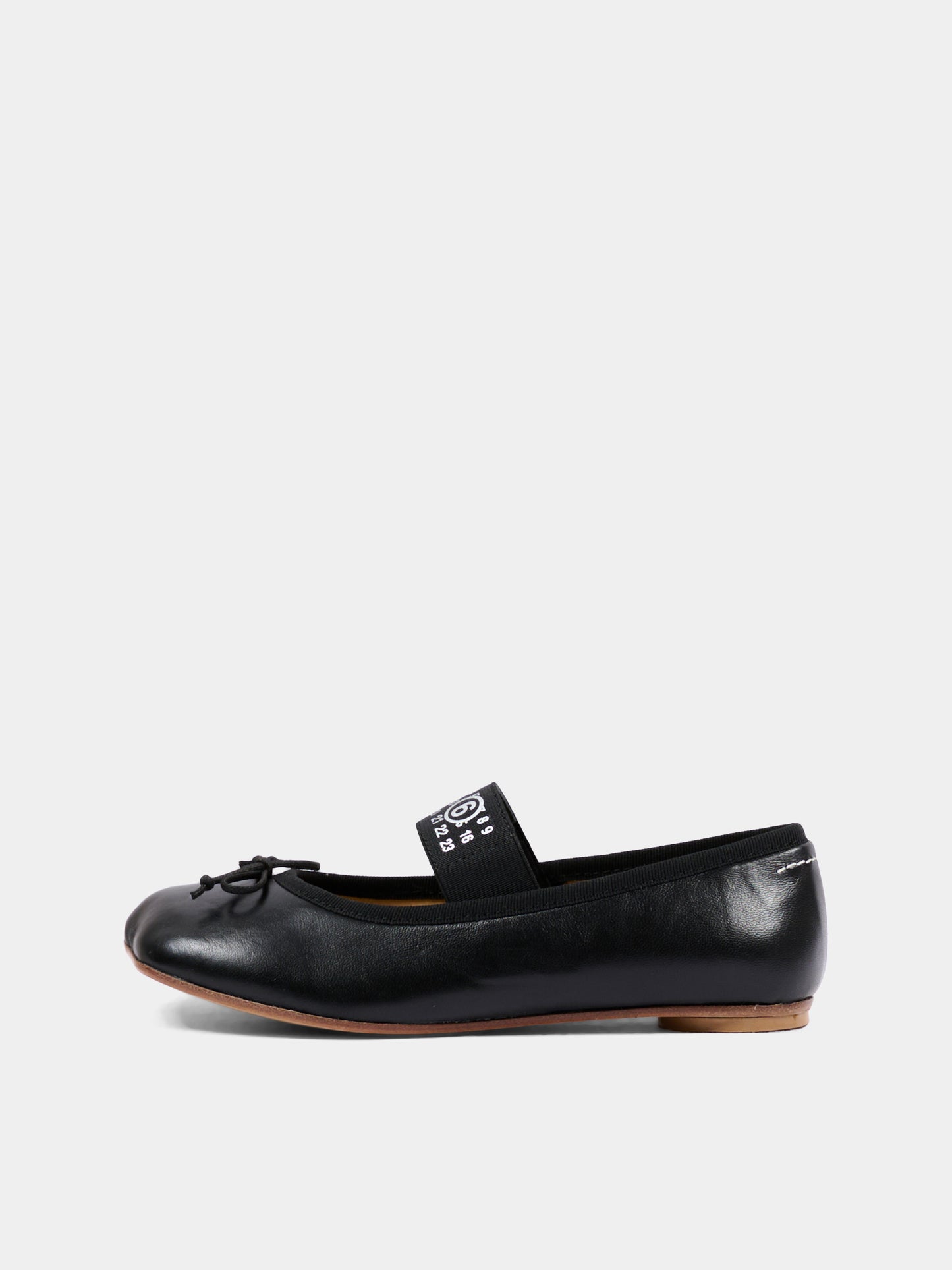 Ballerine nere per bambina con logo,Mm6 Maison Margiela,83881 VAR2