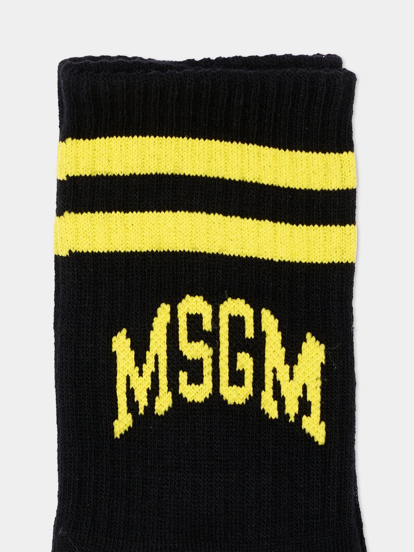 Calza spugna nera per bambini con logo,Msgm Kids,F6MSJUSO297 110