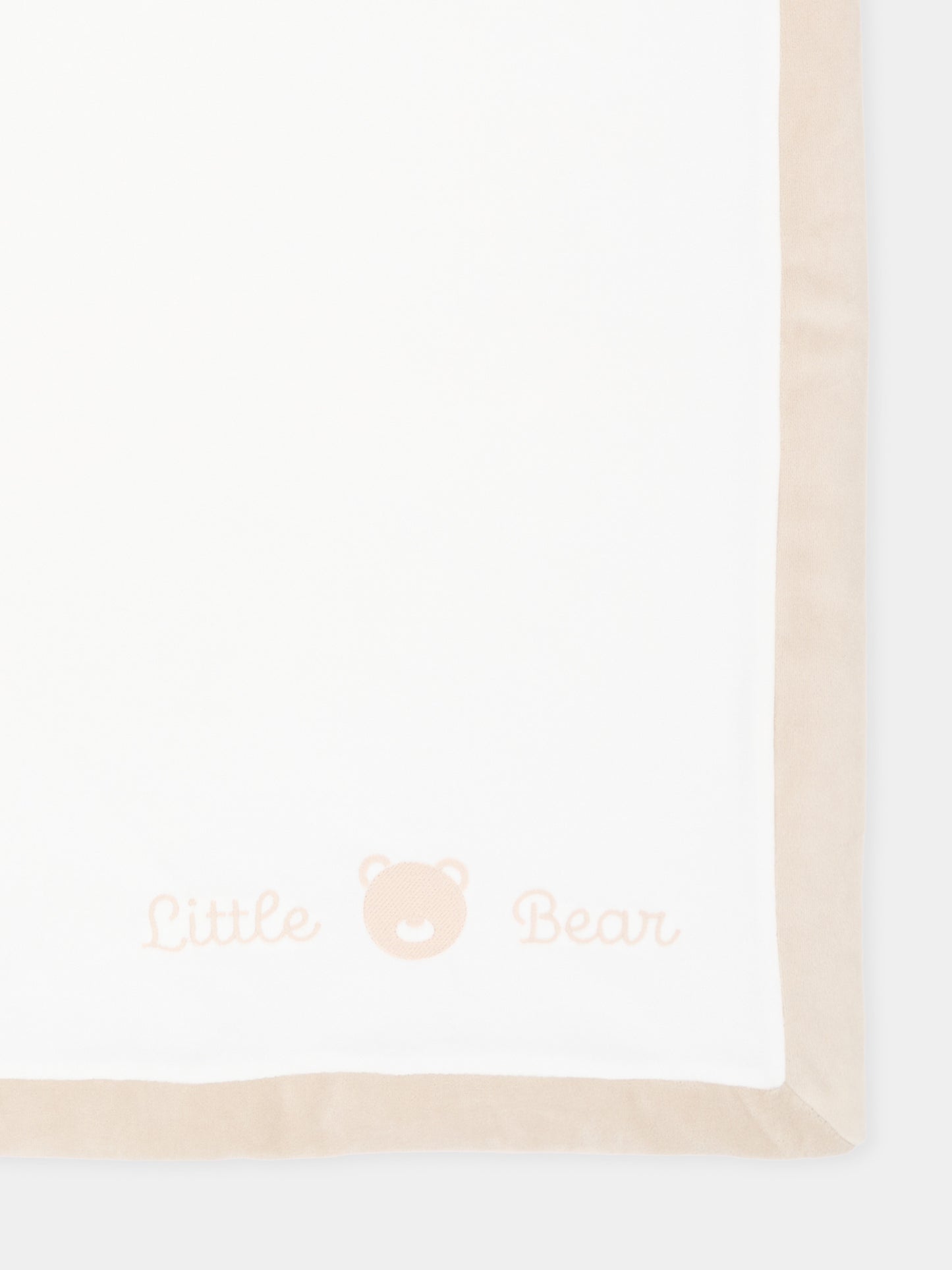Coperta bianca per neonati con logo,Little Bear,4052 LATTE/TORTORA