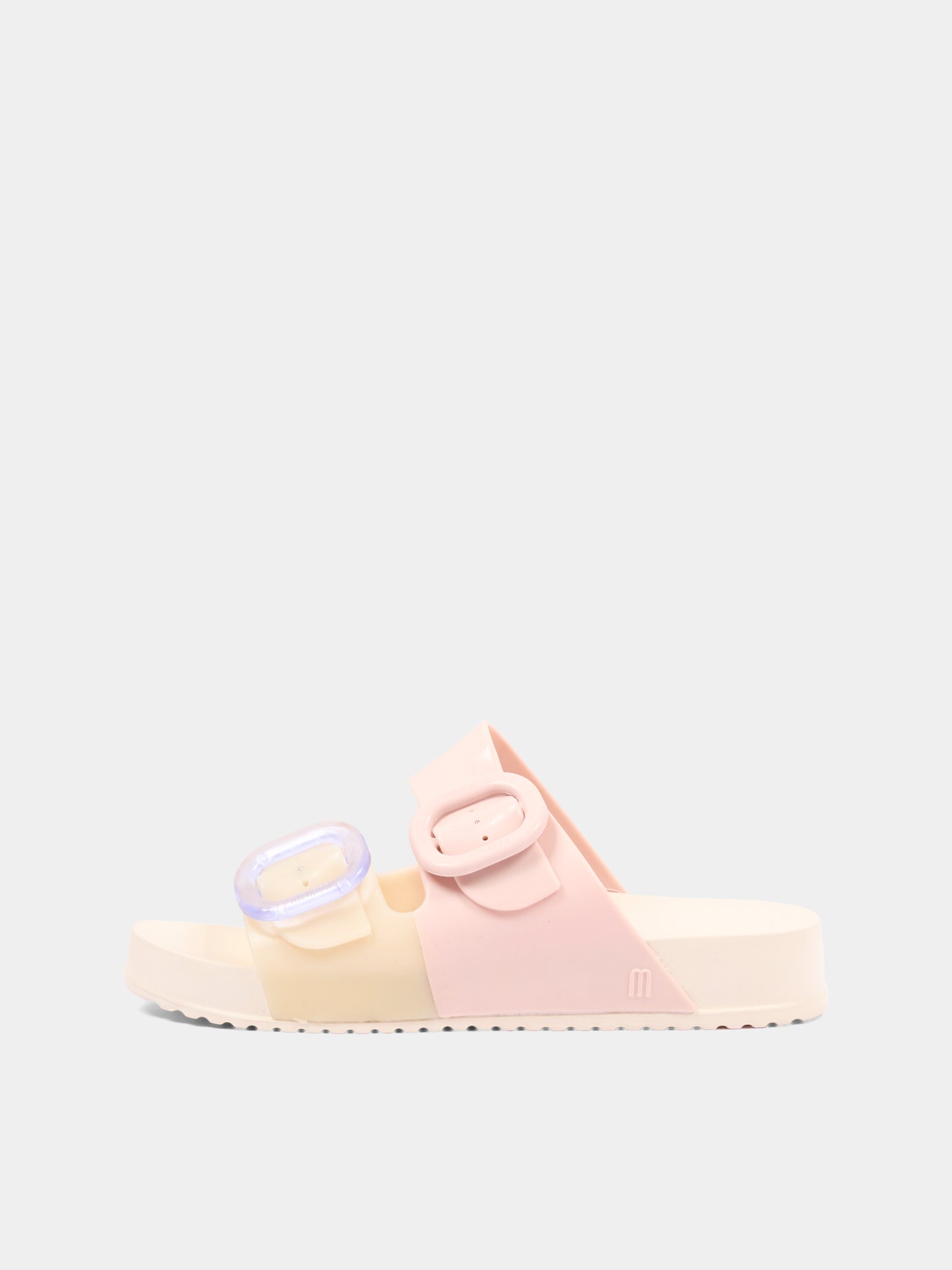 Ciabatte beige per bambina bicolore,Mini Melissa,S-33913-AN709