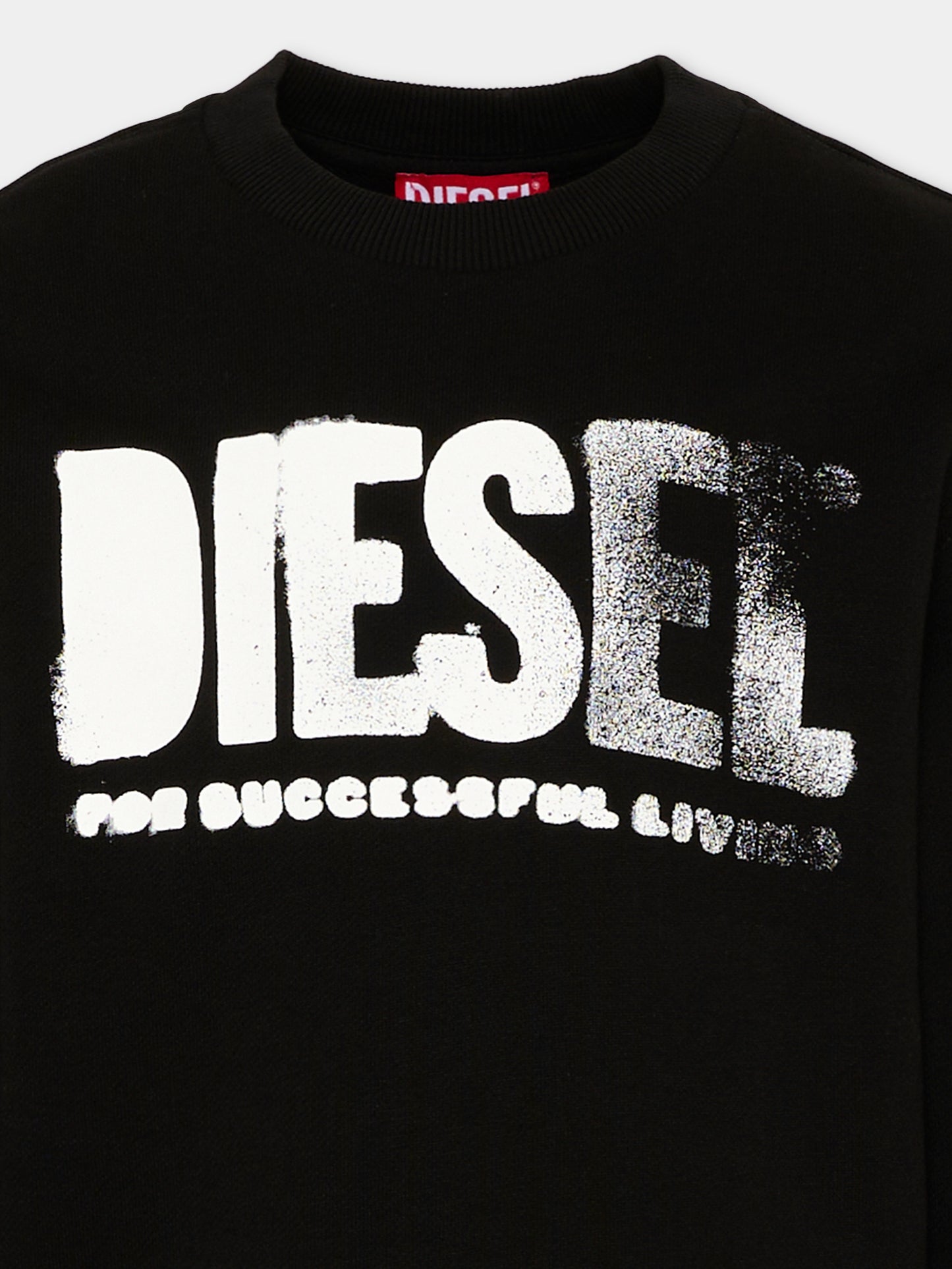 Felpa nera Diesel per bambino con logo,Diesel,J02619 0GEAD K900