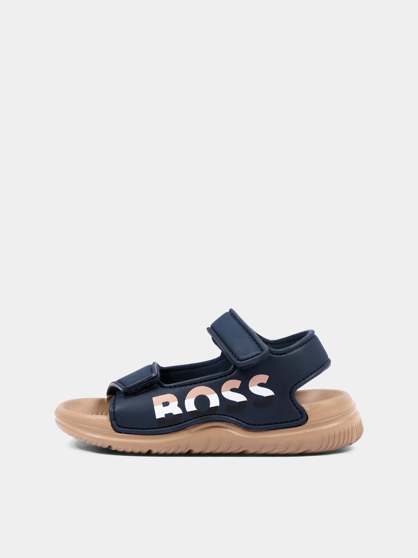 Sandali blu per bambino con logo,Boss,J52821 849