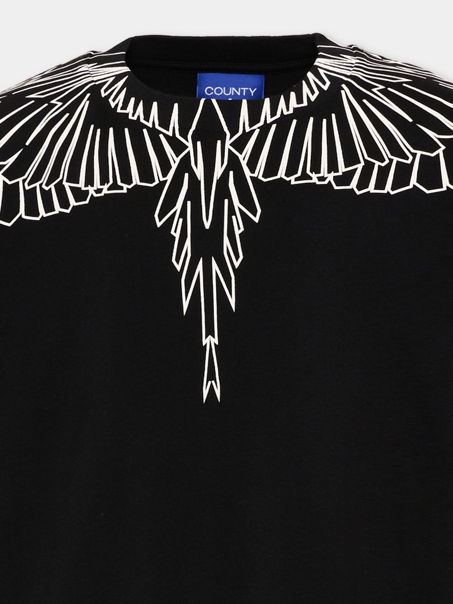 T-shirt nera per bambina con ali,County Of Milan Kids,F5CMJGTH102 110