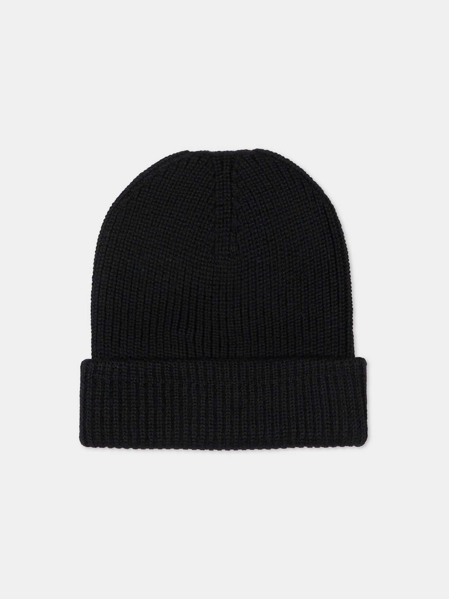 Berretto nero per bambini con logo,County Of Milan Kids,F5CMJUHT036 110