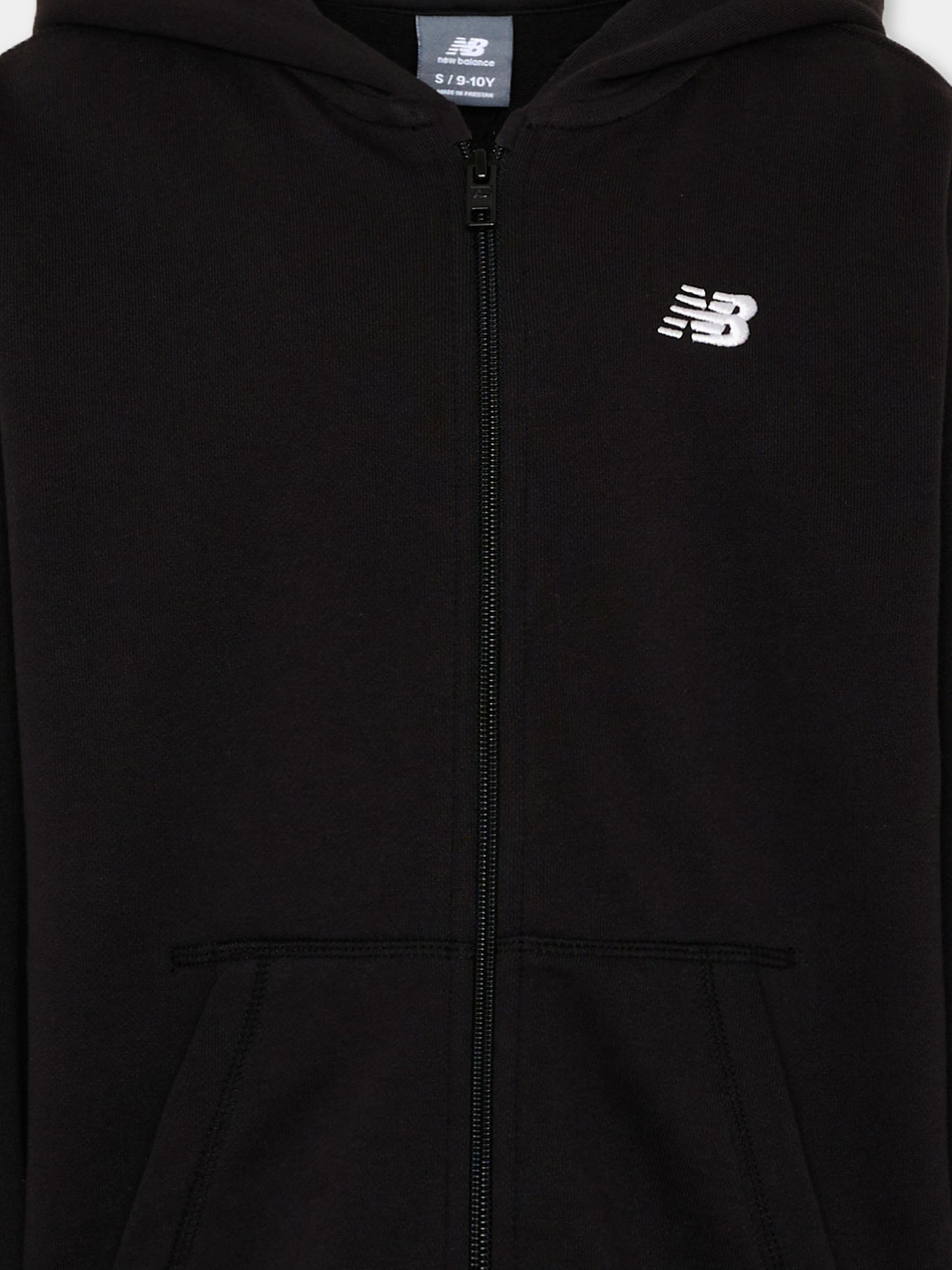 Felpa nera con cappuccio per bambino con logo,New Balance,LAKB0057 BK