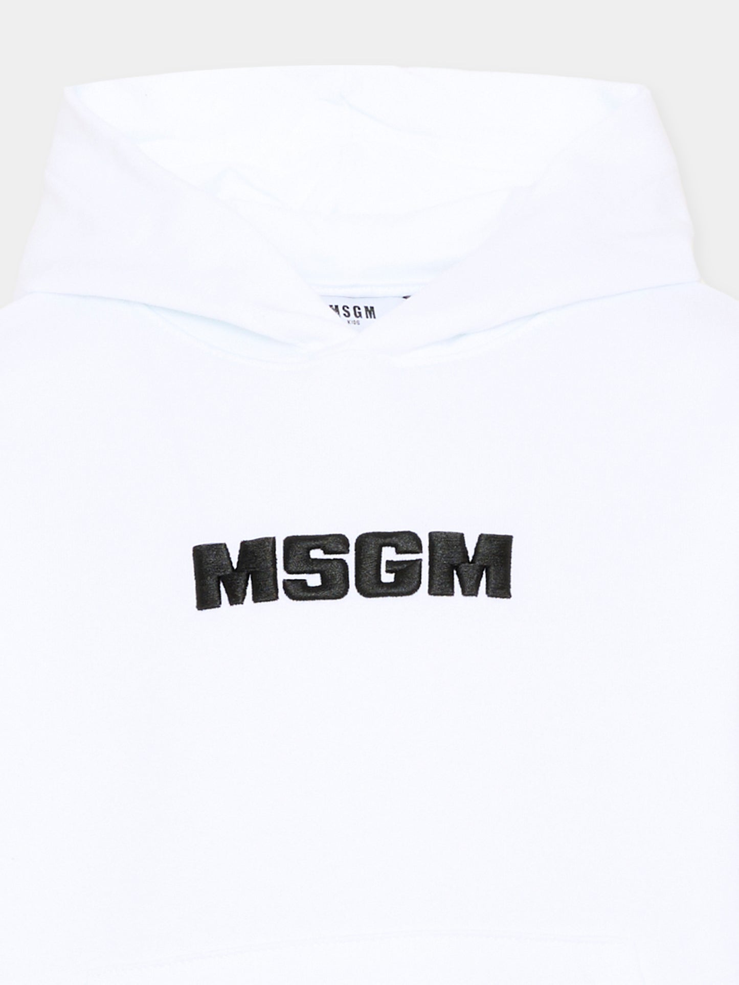Felpa bianca per bambini con logo,Msgm Kids,S6MSJUHS010 001
