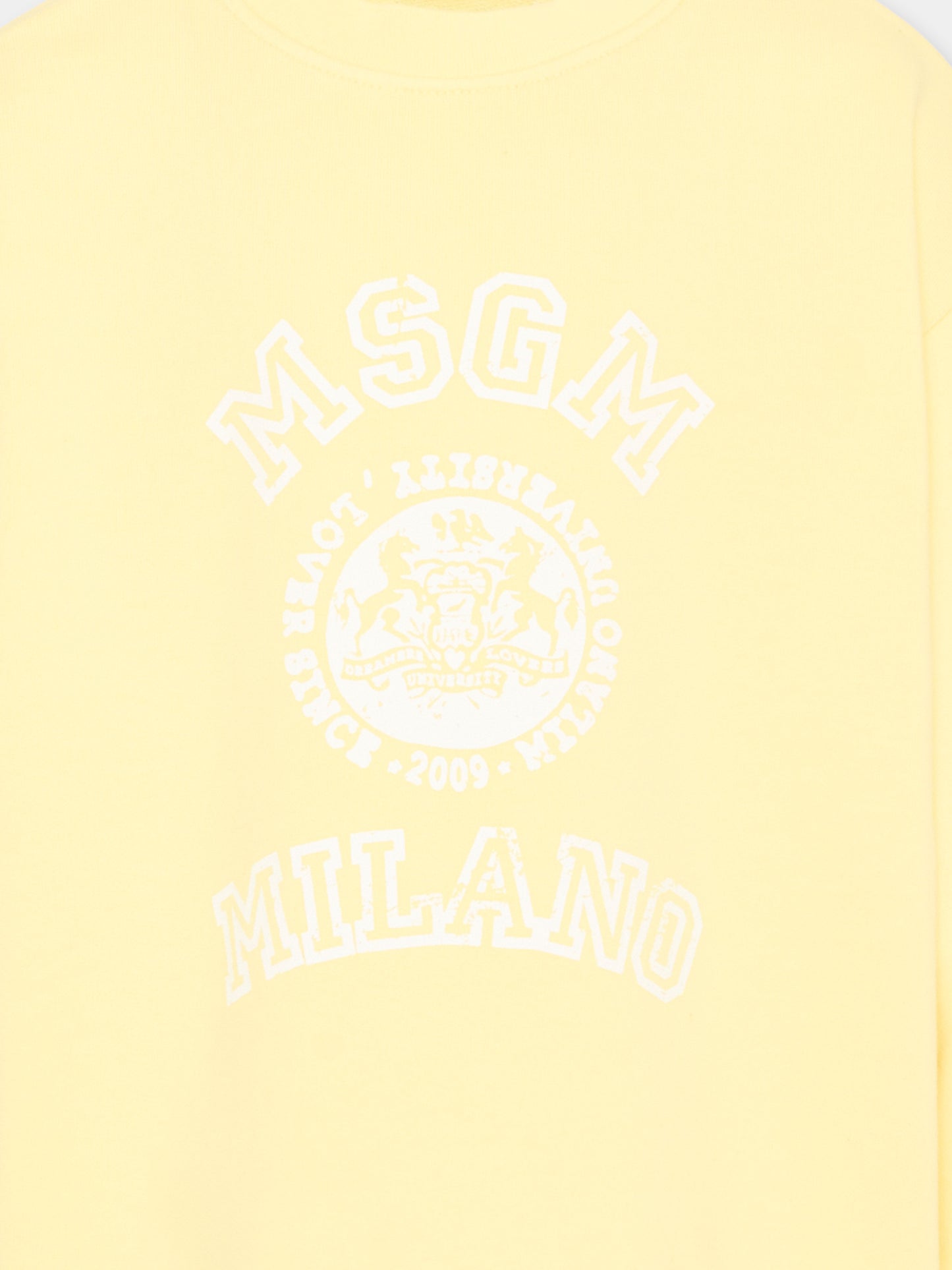 Felpa gialla per bambini con logo,Msgm Kids,S6MSJUSW053 MS075
