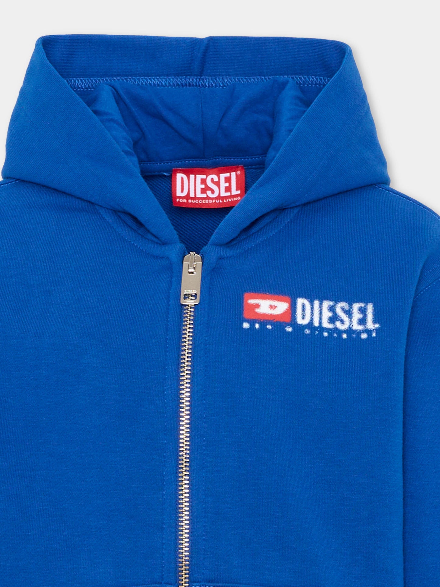 Felpa blu per bambino con logo,Diesel,J02484 KYAZ3 K89G