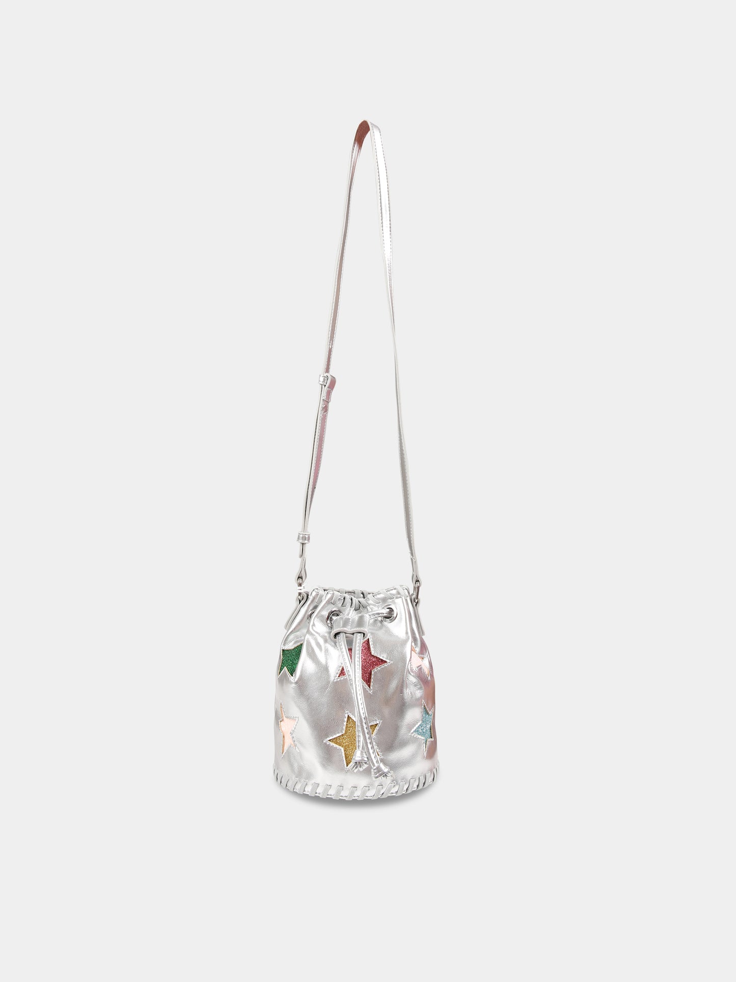 Borsa argento per bambina con stelle,Stella Mccartney Kids,TT0B58 Z0699 925