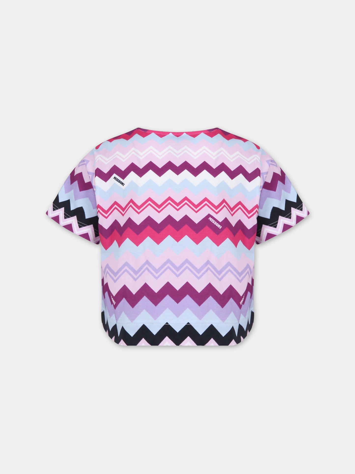 T-shirt viola per bambina con logo,Missoni,MT8A11 J0305 579MC