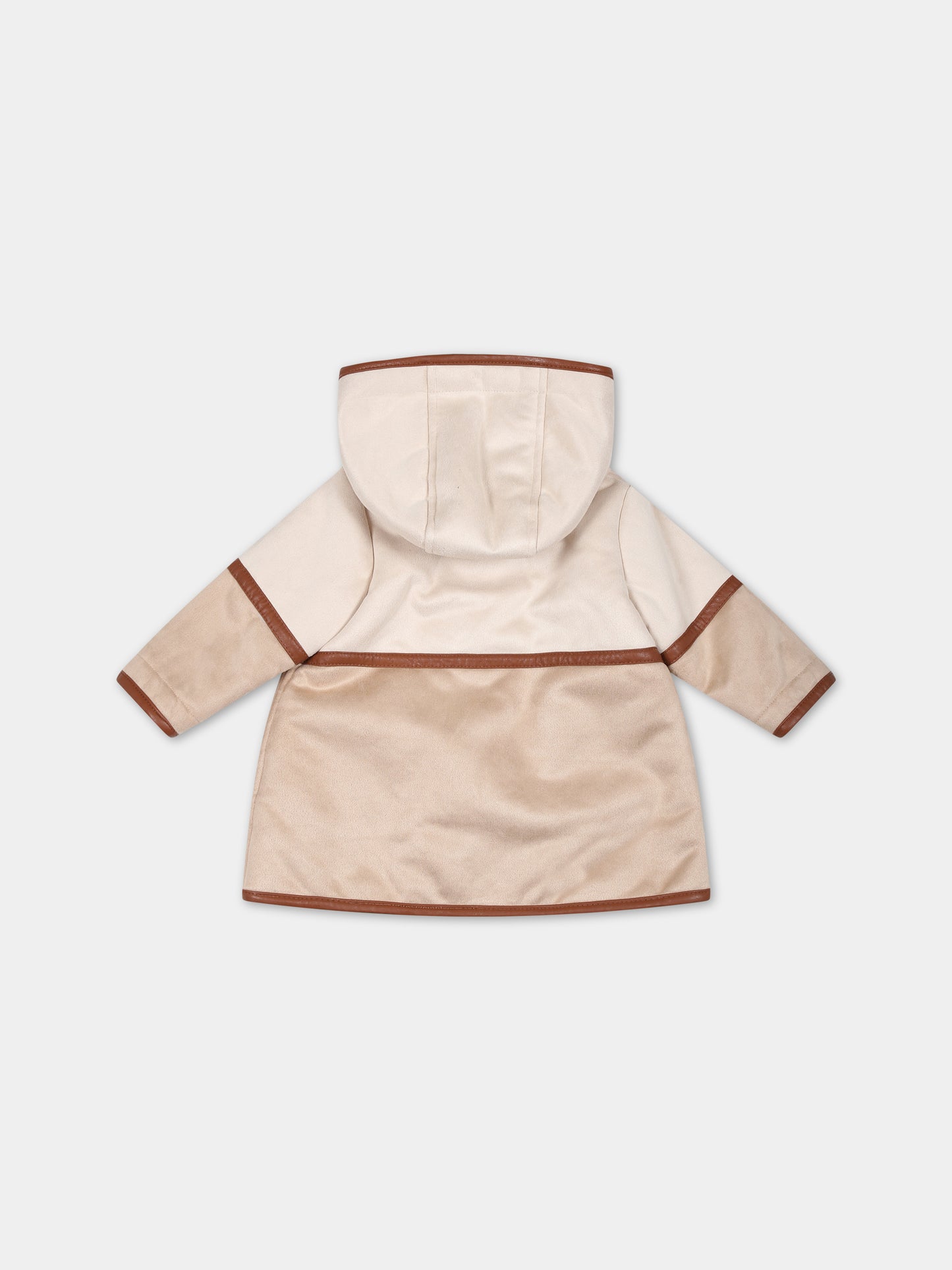 Cappotto beige per neonata con logo,Chloé Kids,C06148 231