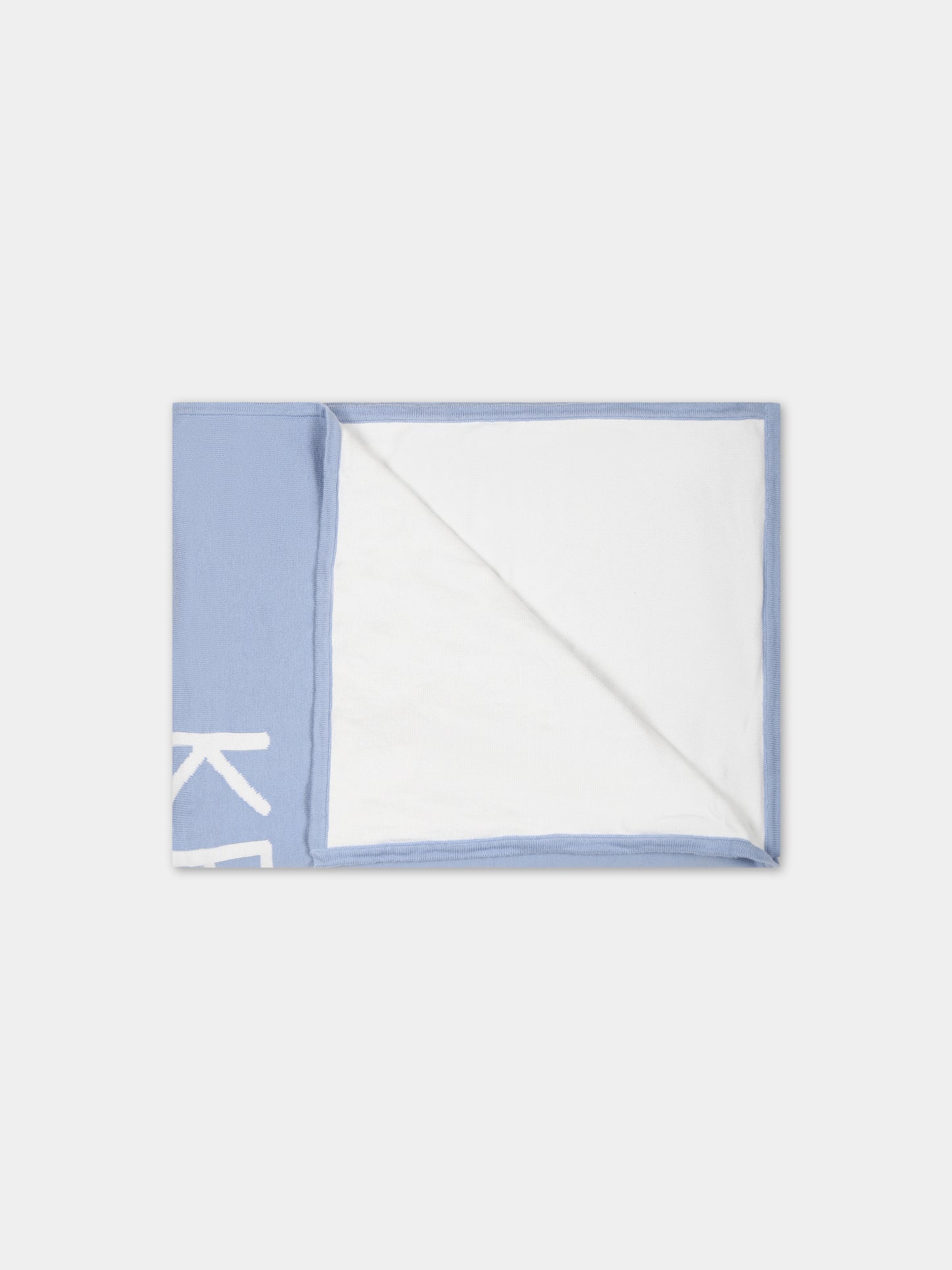 Coperta celeste per neonato con logo,Kenzo Kids,K90100 771