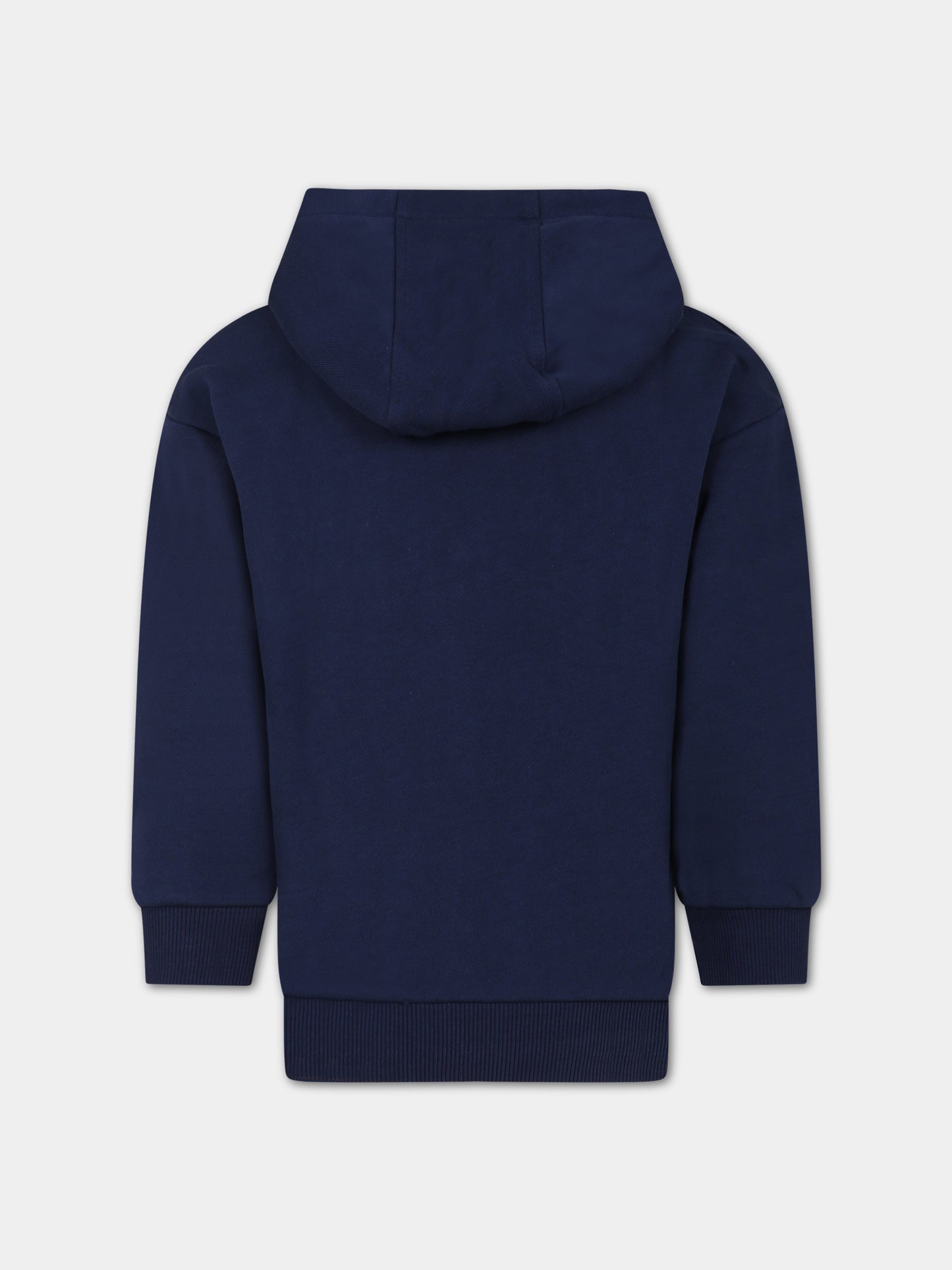 Felpa blu per bambina con tigre e logo,Kenzo Kids,K15693 84A