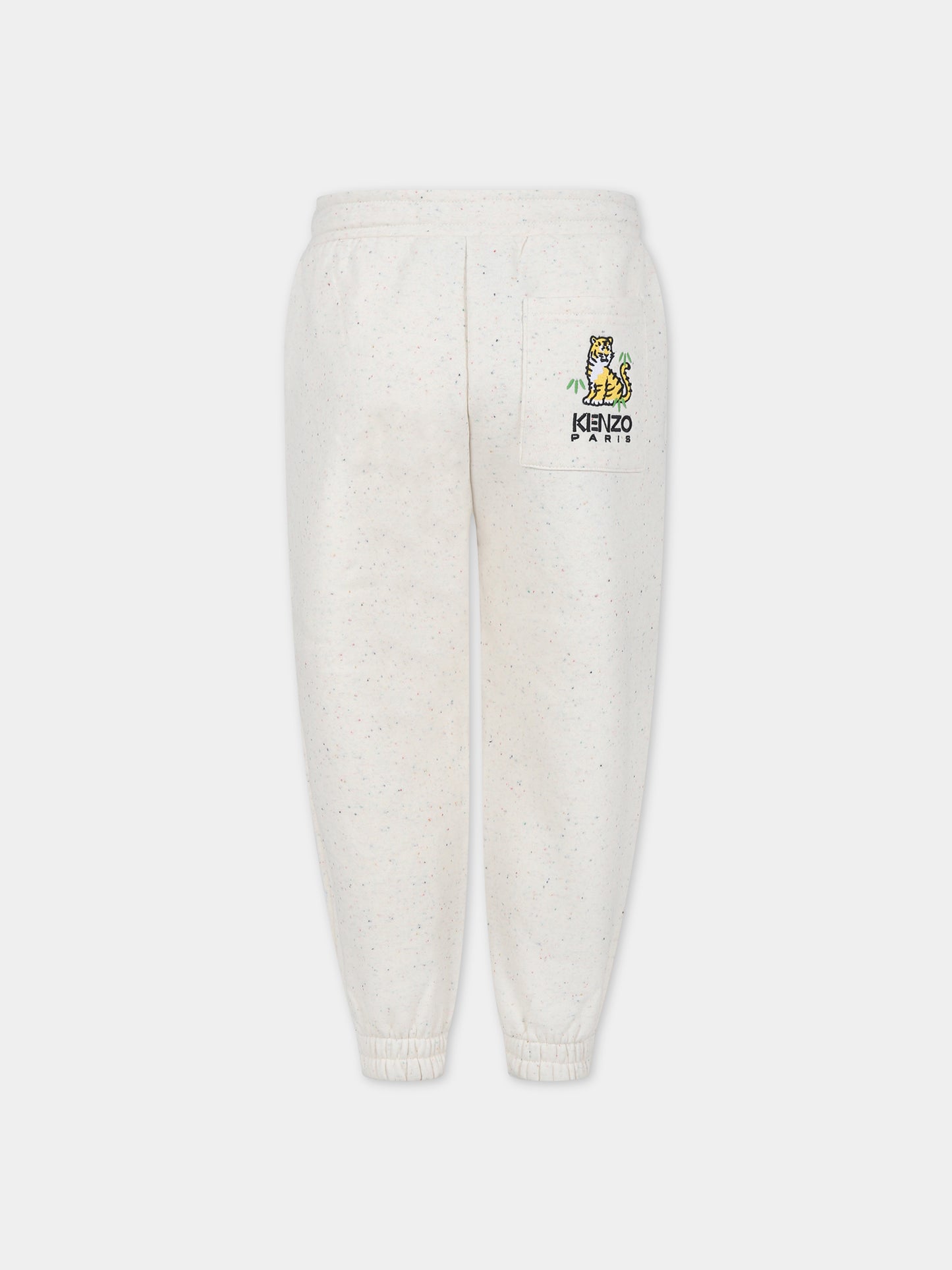 Pantaloni avorio per bambina con tigre,Kenzo Kids,K54014 22C