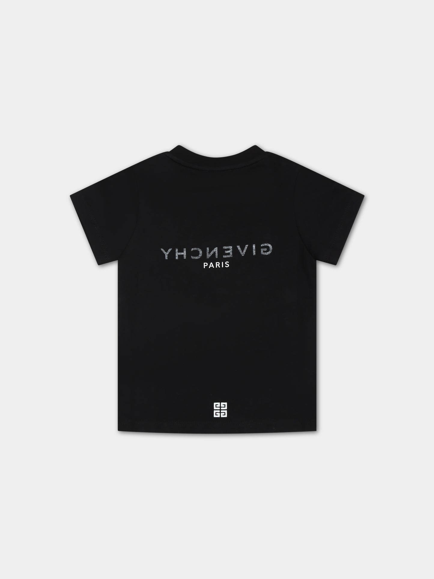 T-shirt nera per neonati con logo,Givenchy Kids,H05268 09B
