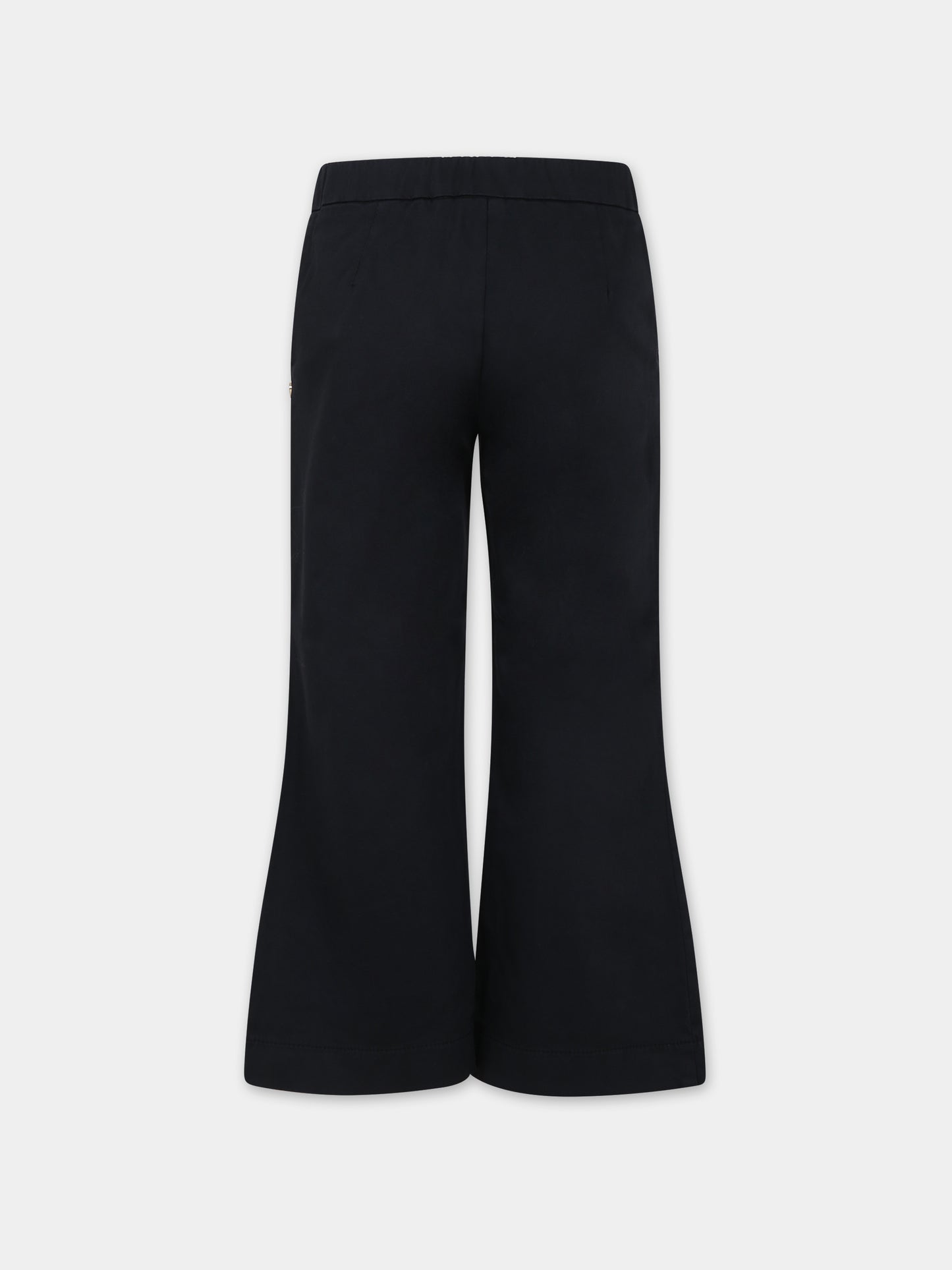 Pantaloni neri per bambina con logo,Dondup Kids,DFPA002 0 RA101 5011