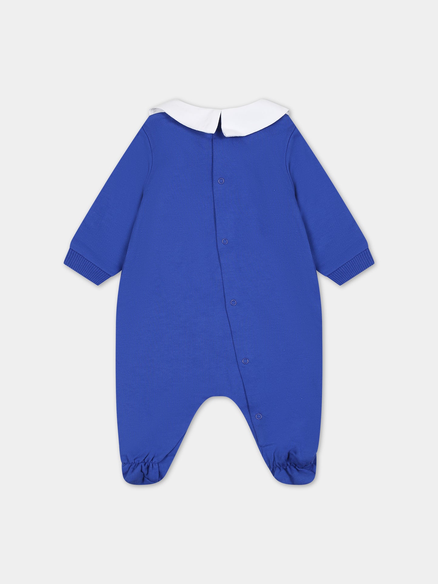 Tutina blu per neonato con Teddy Bears e logo,Moschino Kids,MWY037 LCA60 40457
