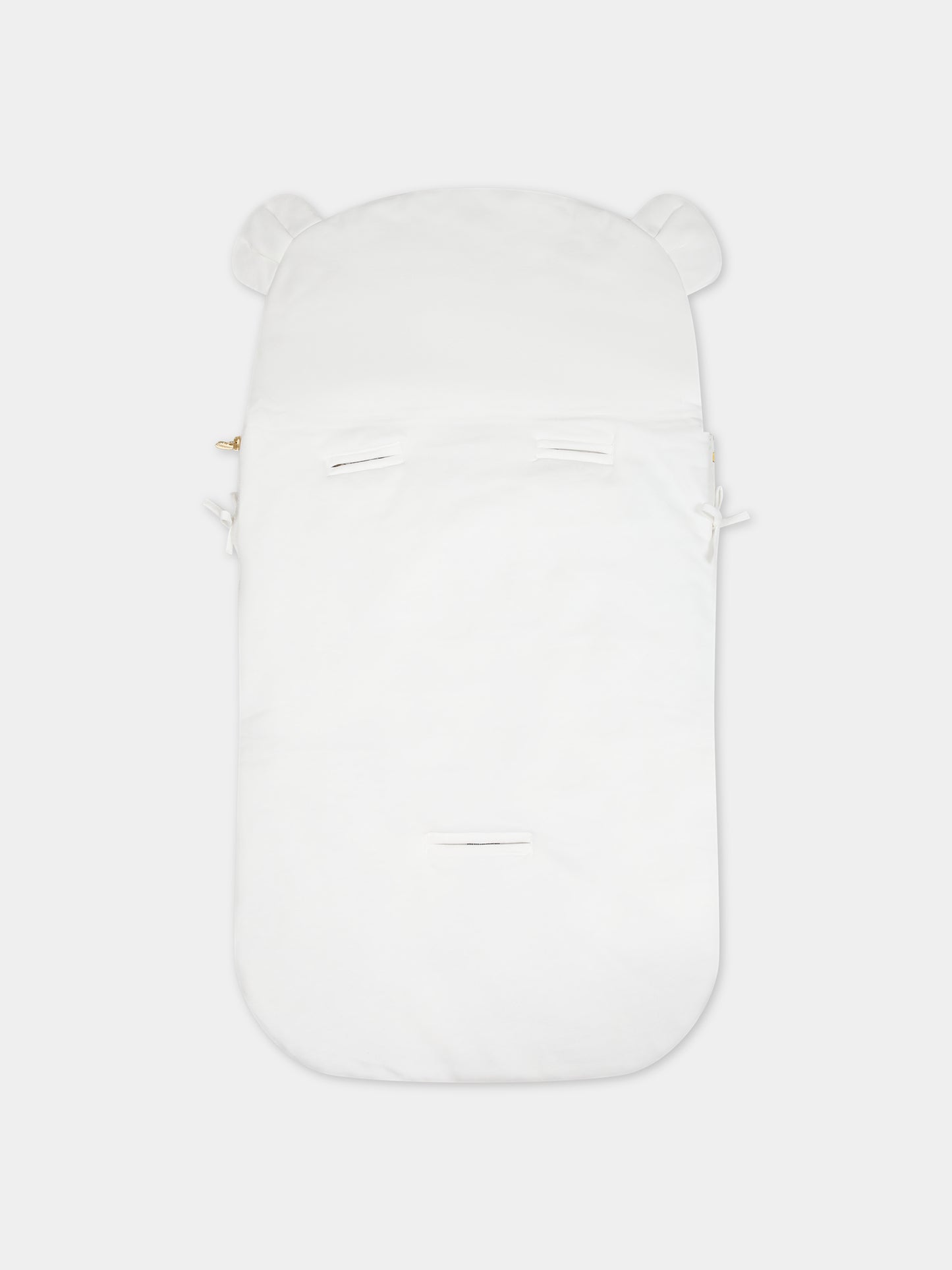 Sacco nanna bianco per neonati con Teddy Bear e logo,Moschino Kids,MUE00L LCA40 10063