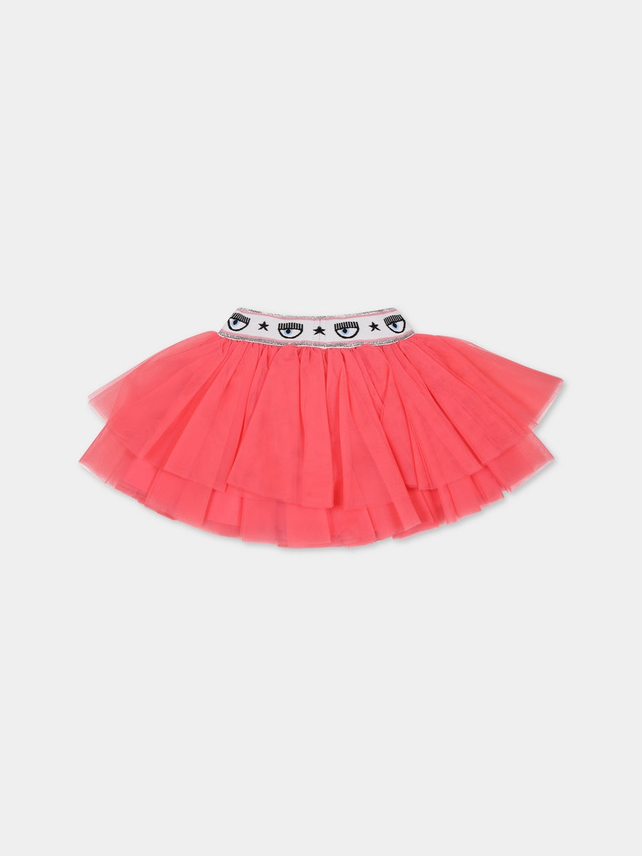 Gonna rosa per bambina con eyestar,Chiara Ferragni Collection,53B700 T9945 088F