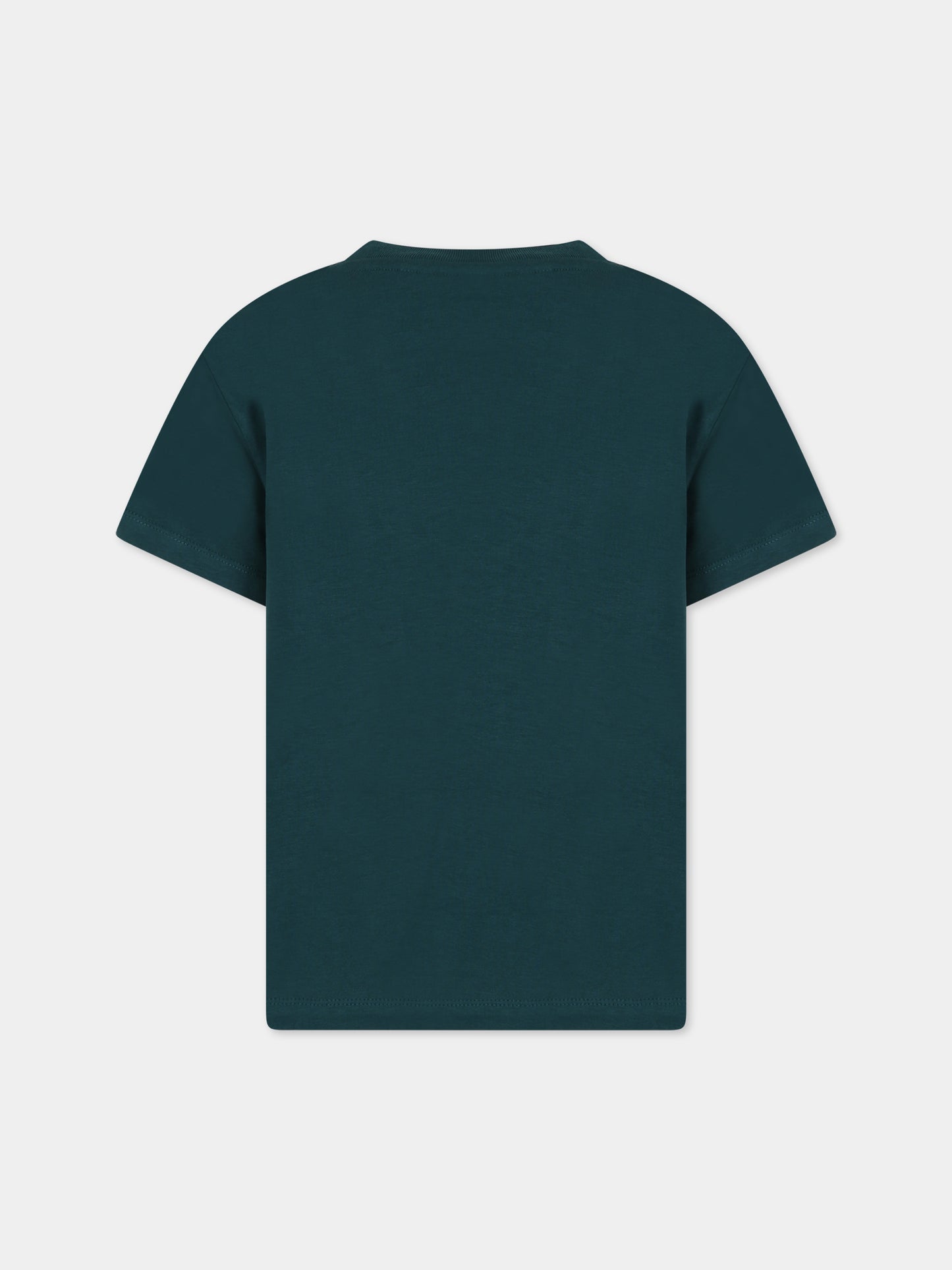 T-shirt verde per bambini con scritta,Molo,1W23A203 8801