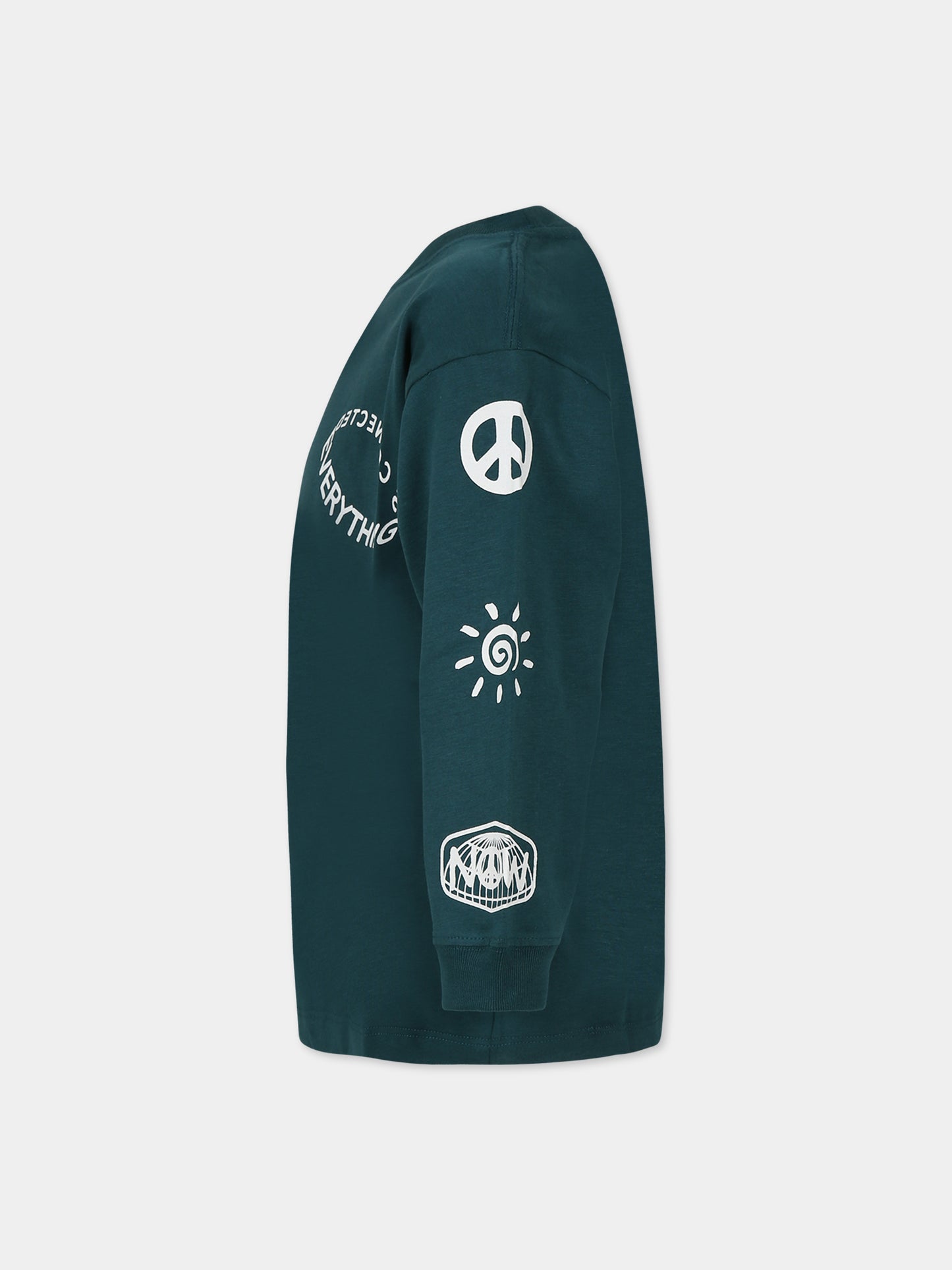 T-shirt nera per bambino con scritte e stampe,Molo,1W23A209 6967