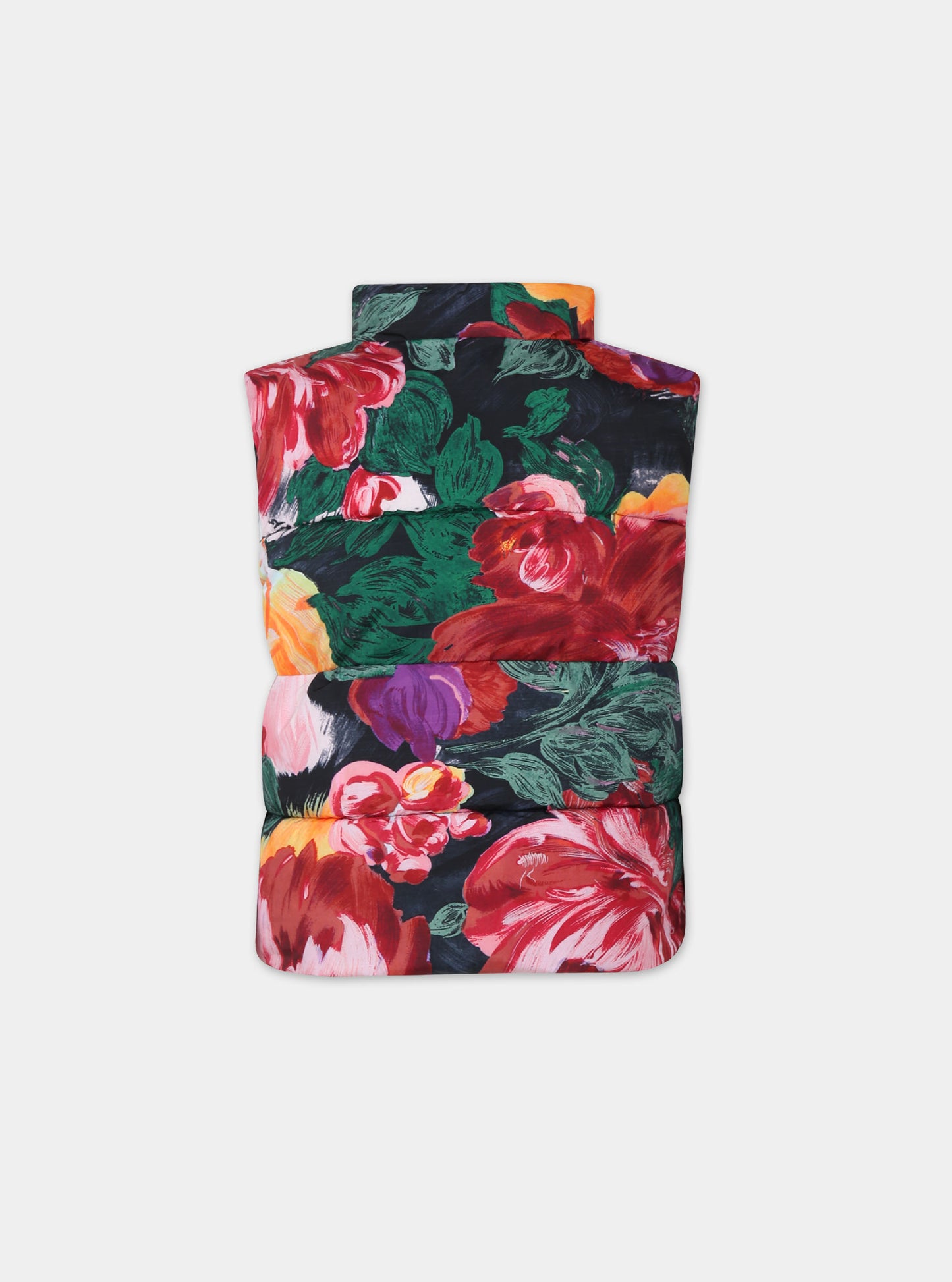 Gilet nero per bambina con stampa floreale,Molo,5W23M203 6857