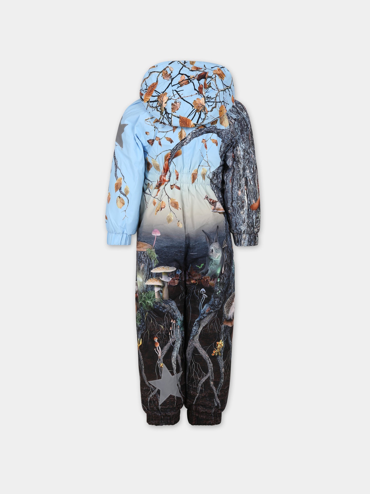 Tuta da neve celeste per bambini con stampa bosco,Molo,5W23N202 3276