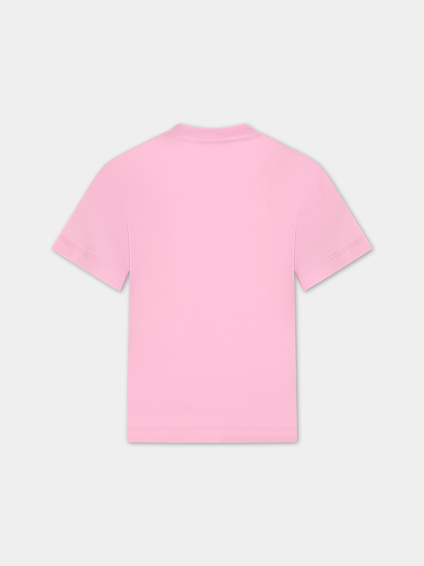 T-shirt rosa per bambina con logo,Fendi Kids,JUI137 7AJ F1LYB