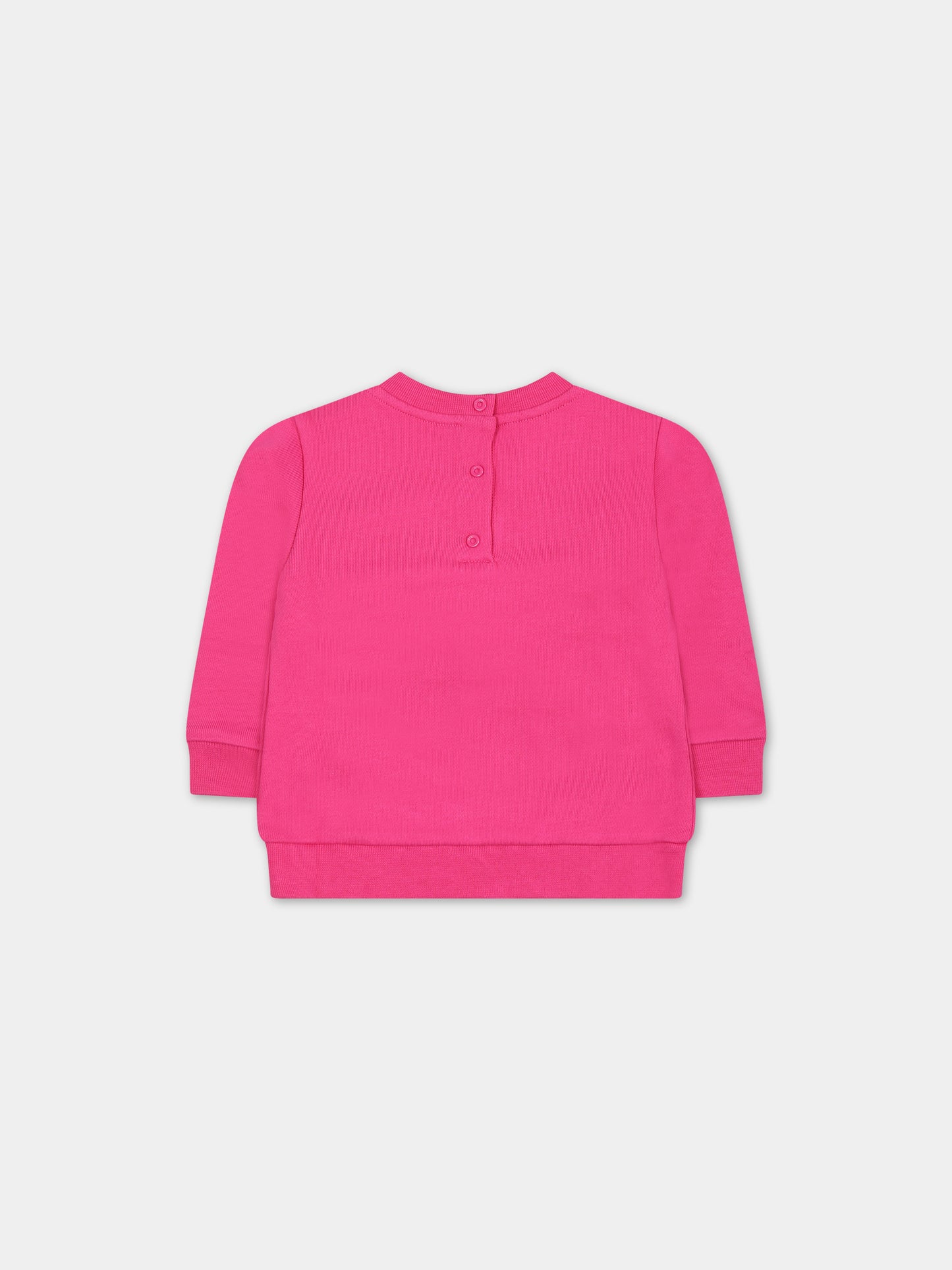 Felpa fucsia per neonata con logo,Fendi Kids,BUH054 5V0 F14S8