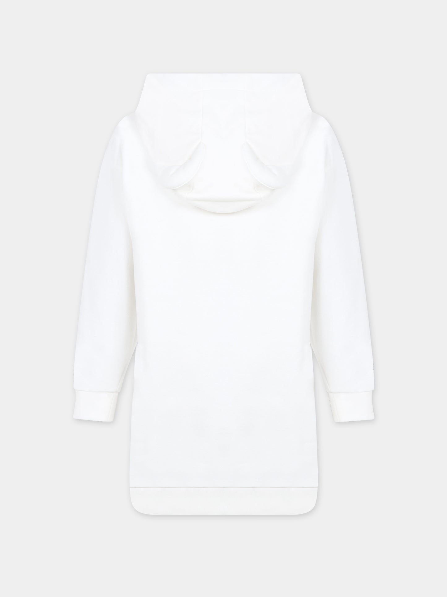 Felpa bianca con manga per bambina,Fendi Kids,JFB611 5V0 F0TU9