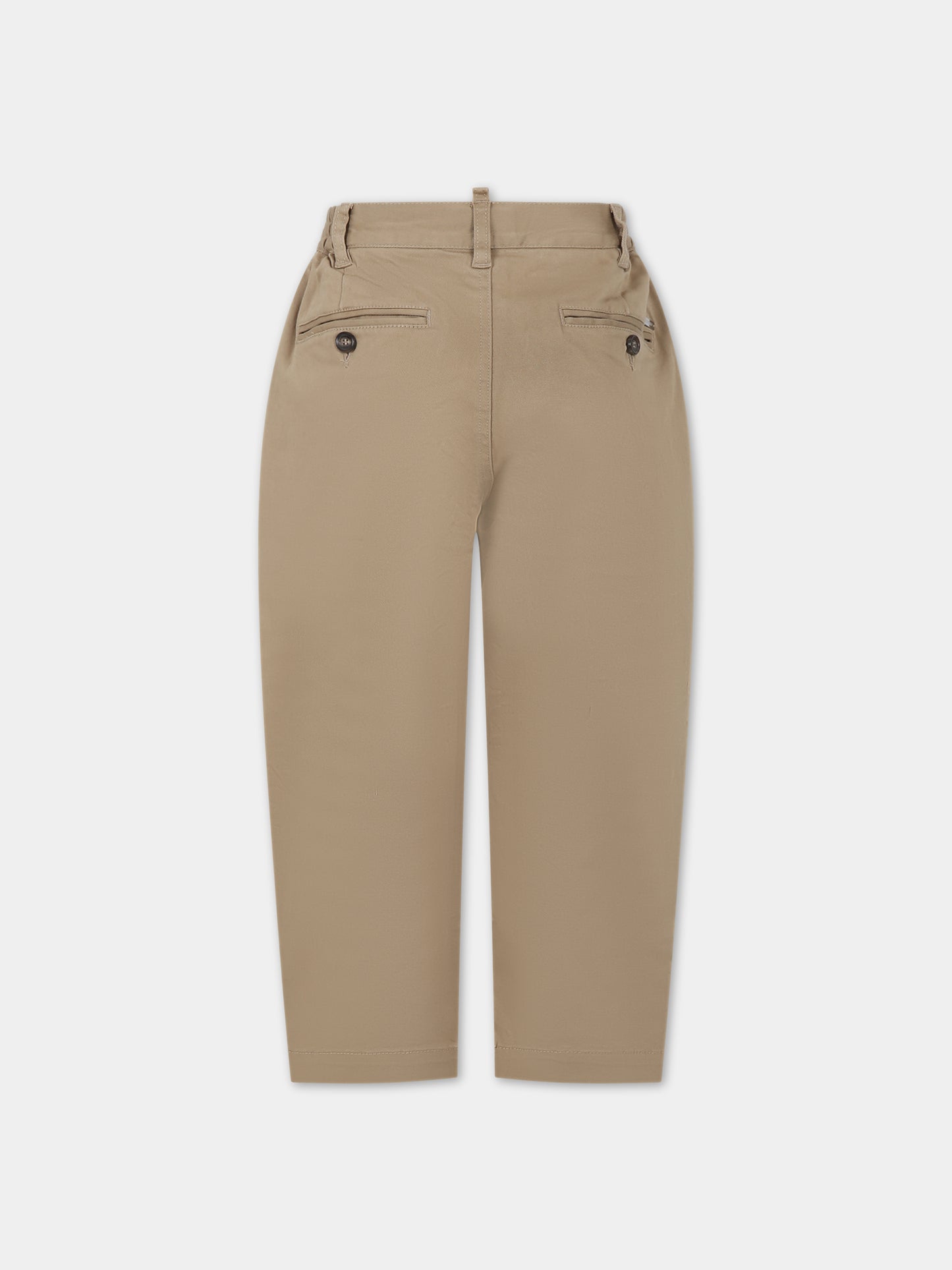 Pantaloni beige per bambino con logo,Dsquared2,DQ1922 D0093 DQ710