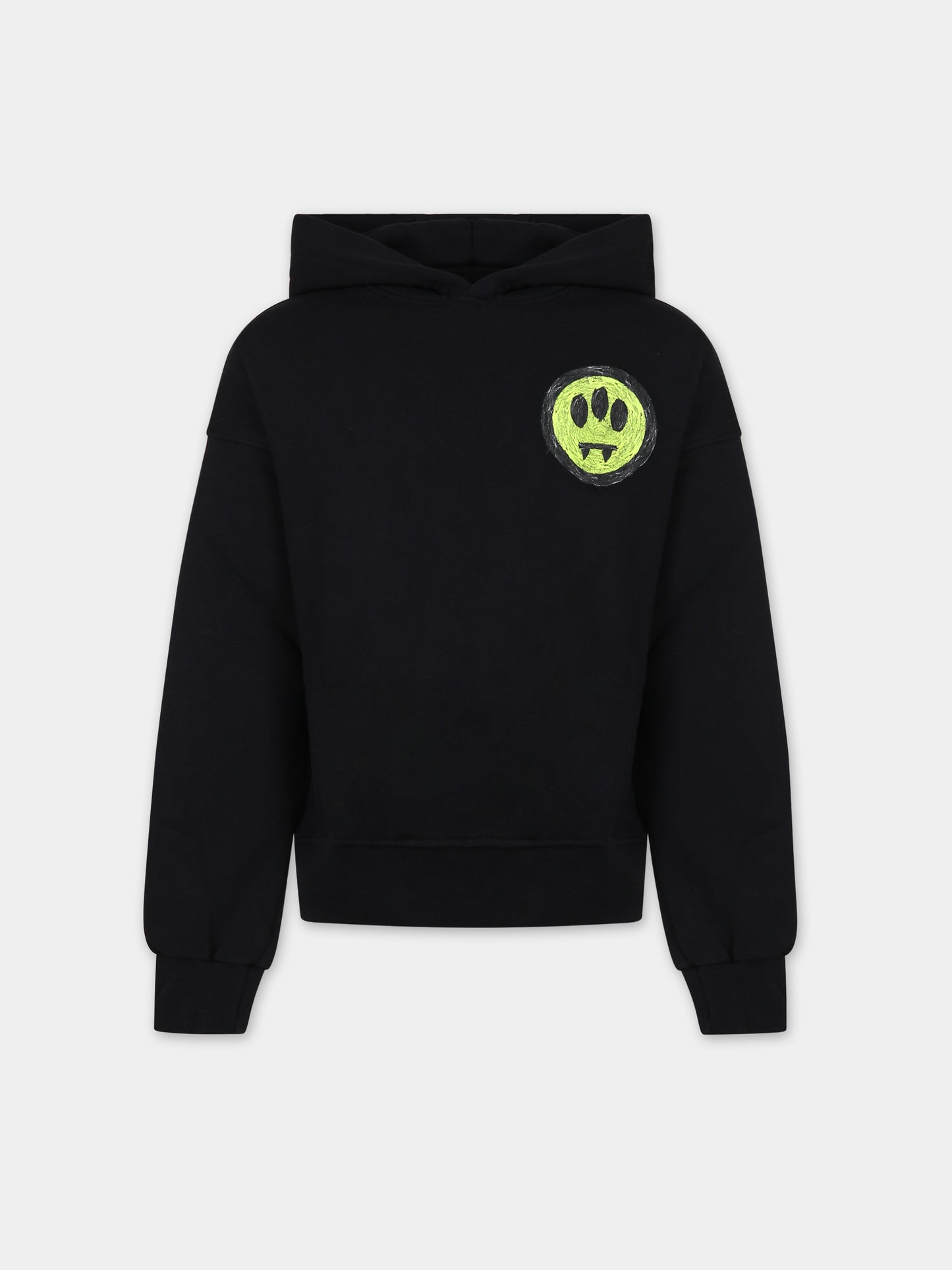 Felpa nera per bambini con logo e smile,Barrow,F3BKJUHS042 110