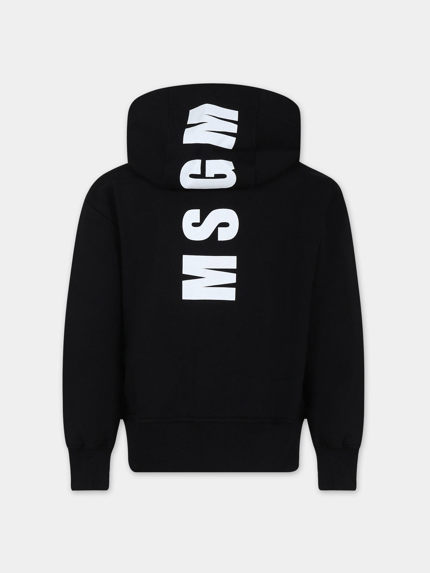 Felpa nera per bambini con logo,Msgm Kids,F3MSJUZH016 110